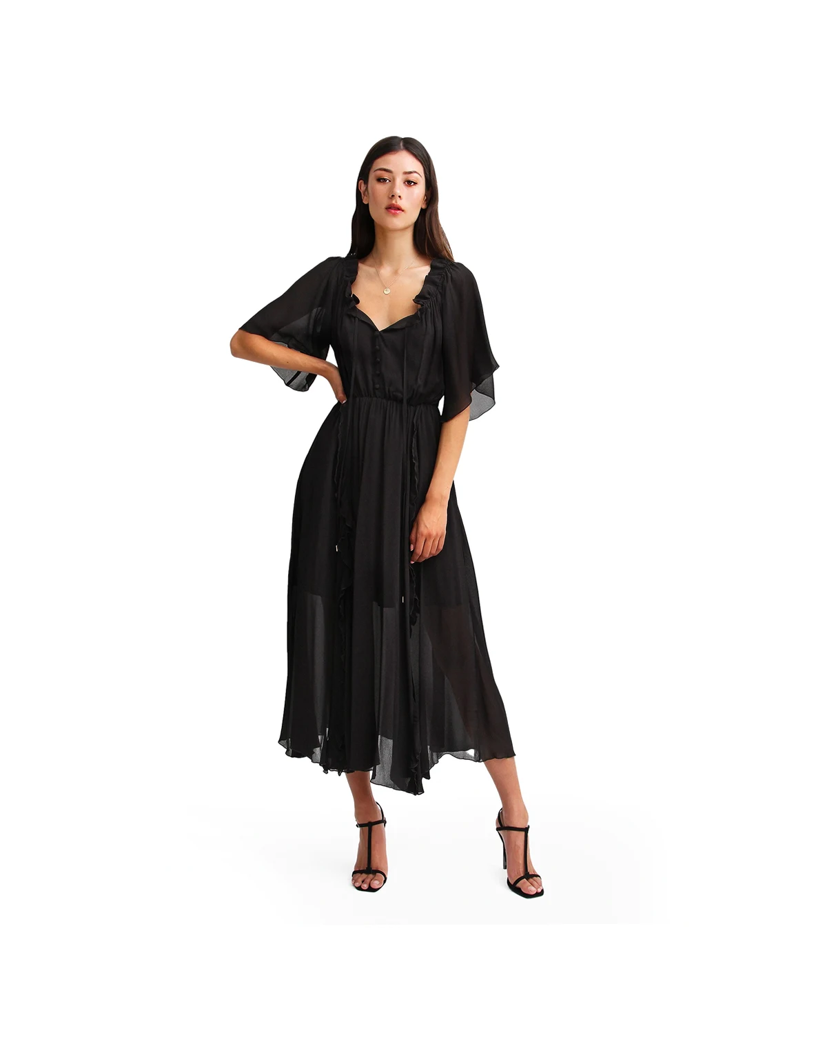 Women's Amour Ruffled Midi Dress