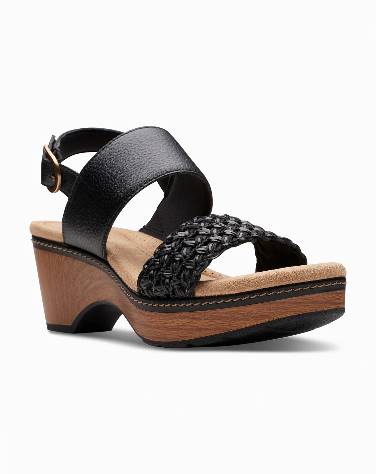 Seannah Step Woven Strap Clog-Style Platform Sandals