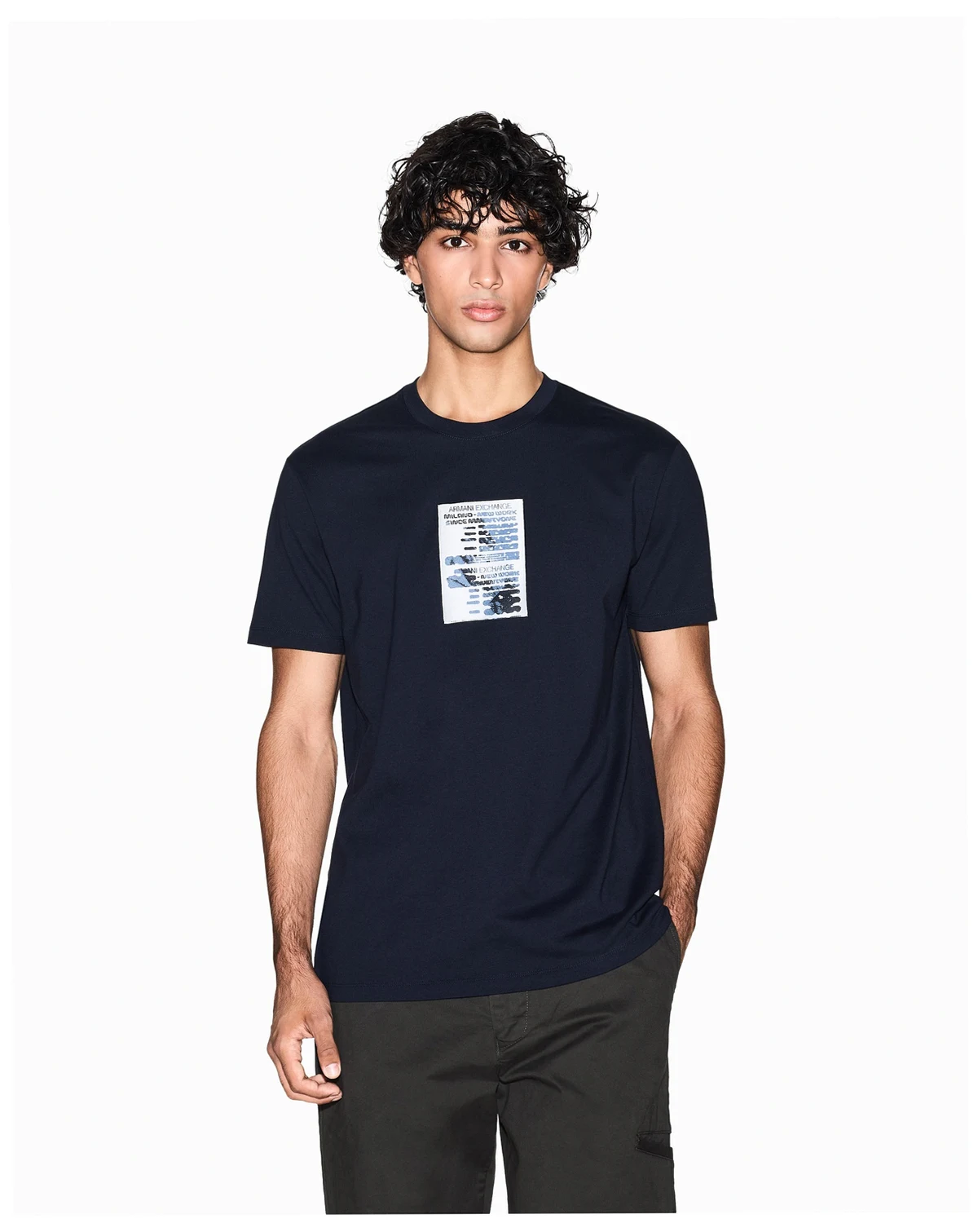 Men's Heavy Jersey Center Chest Grid Box T-Shirt