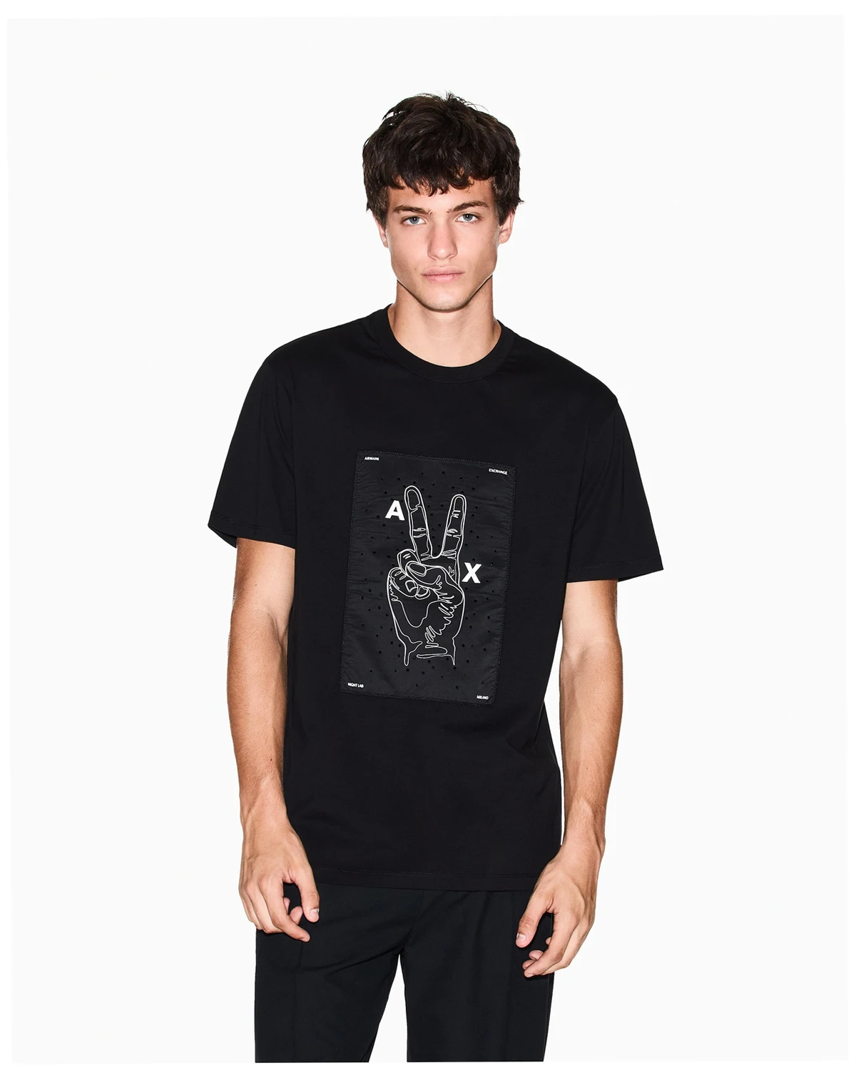 Men's Night Lab Peace Sign Embellished T-Shirt