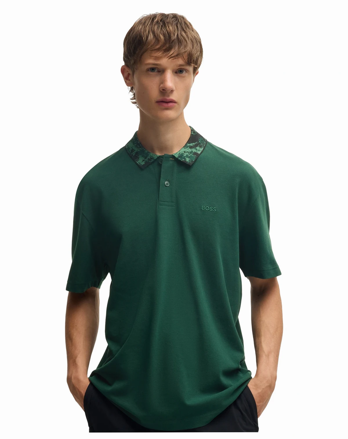 Men's Jungle-Artwork Pique Polo