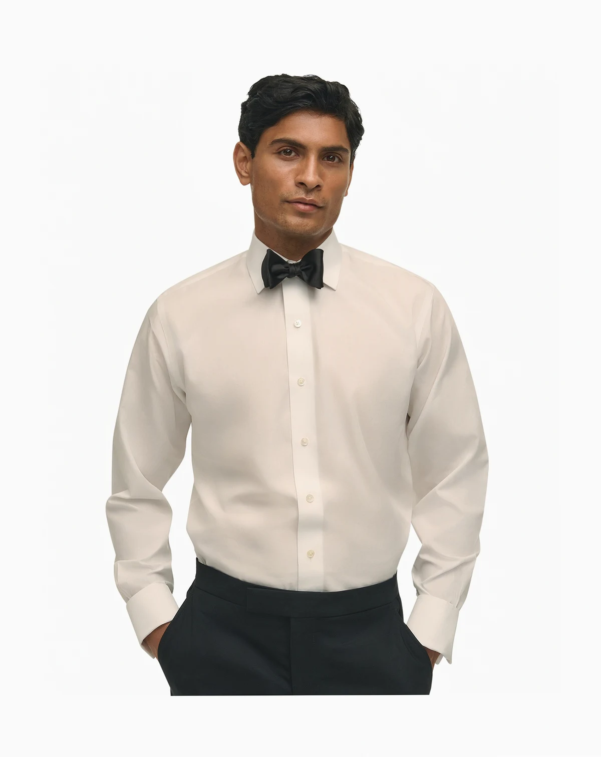 Men's Regular Fit Non-Iron Spread Collar French Cuff Formal Dress Shirt