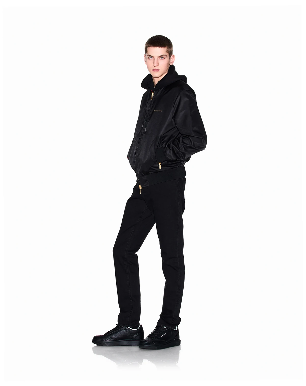 Men's Black and Gold J14 Slim Denim Jeans