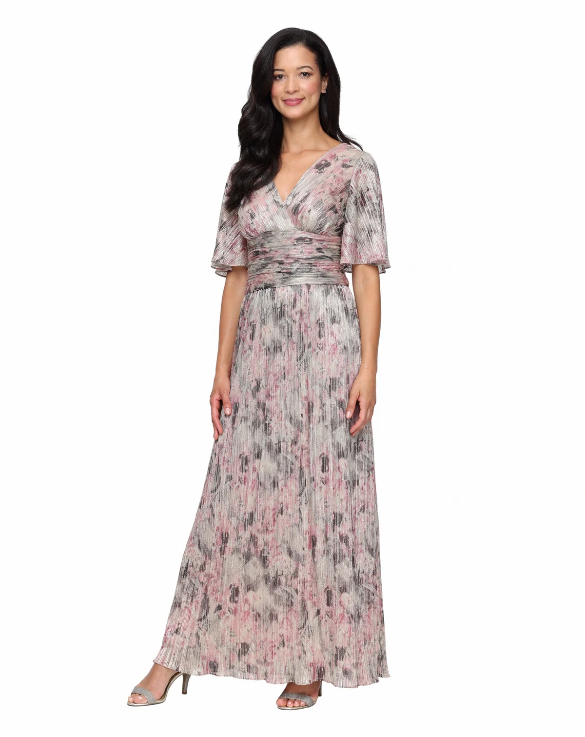 Petite Printed V-Neck A-Line Dress