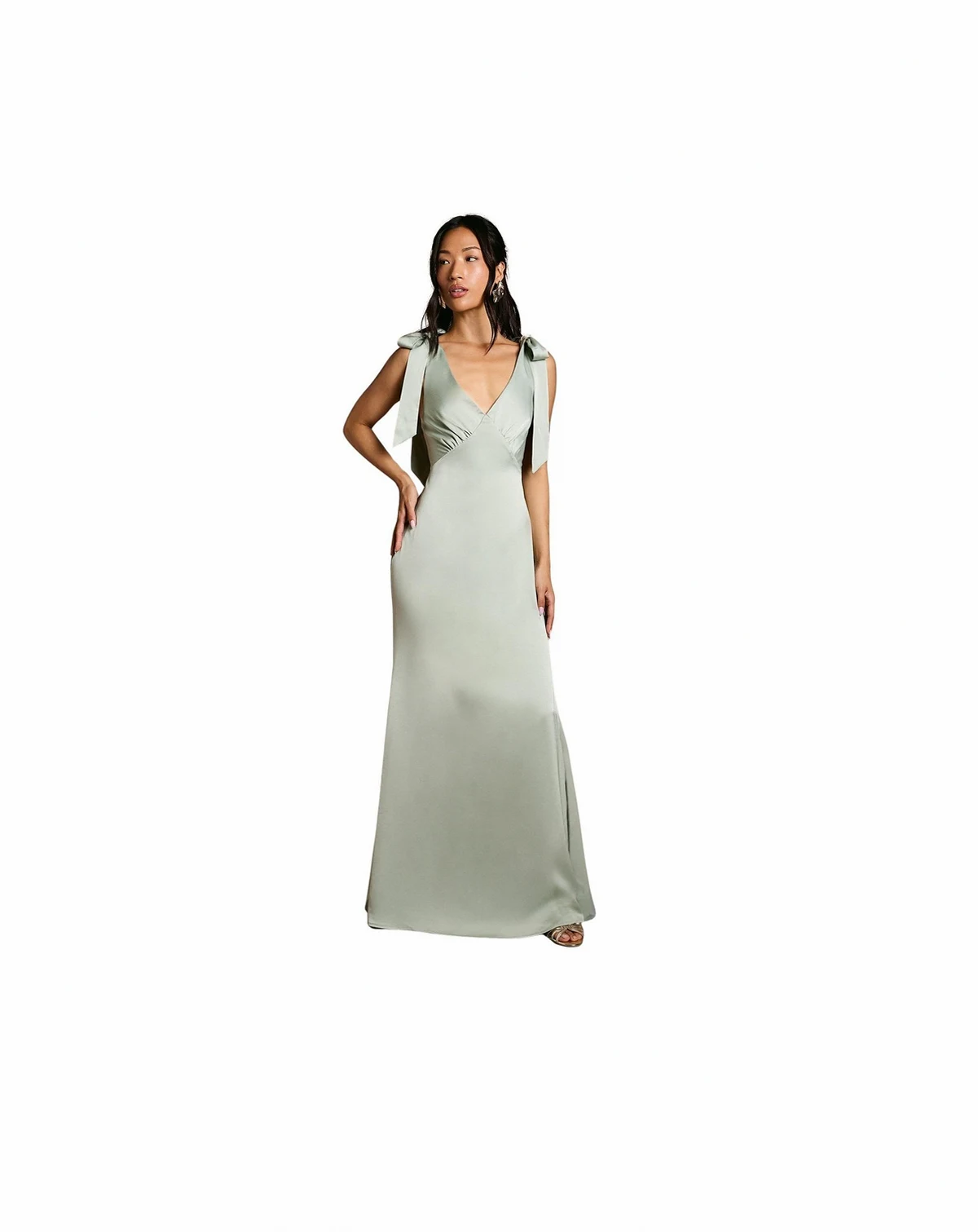 Women's Satin Back Maxi Bridesmaid Dress