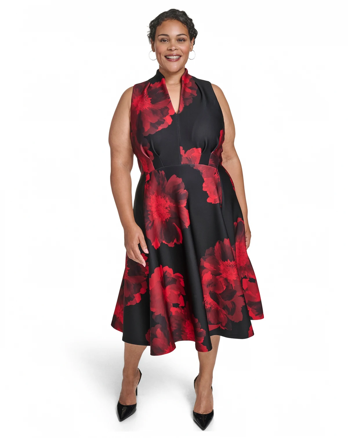 Petite Floral Fit and Flare Dress