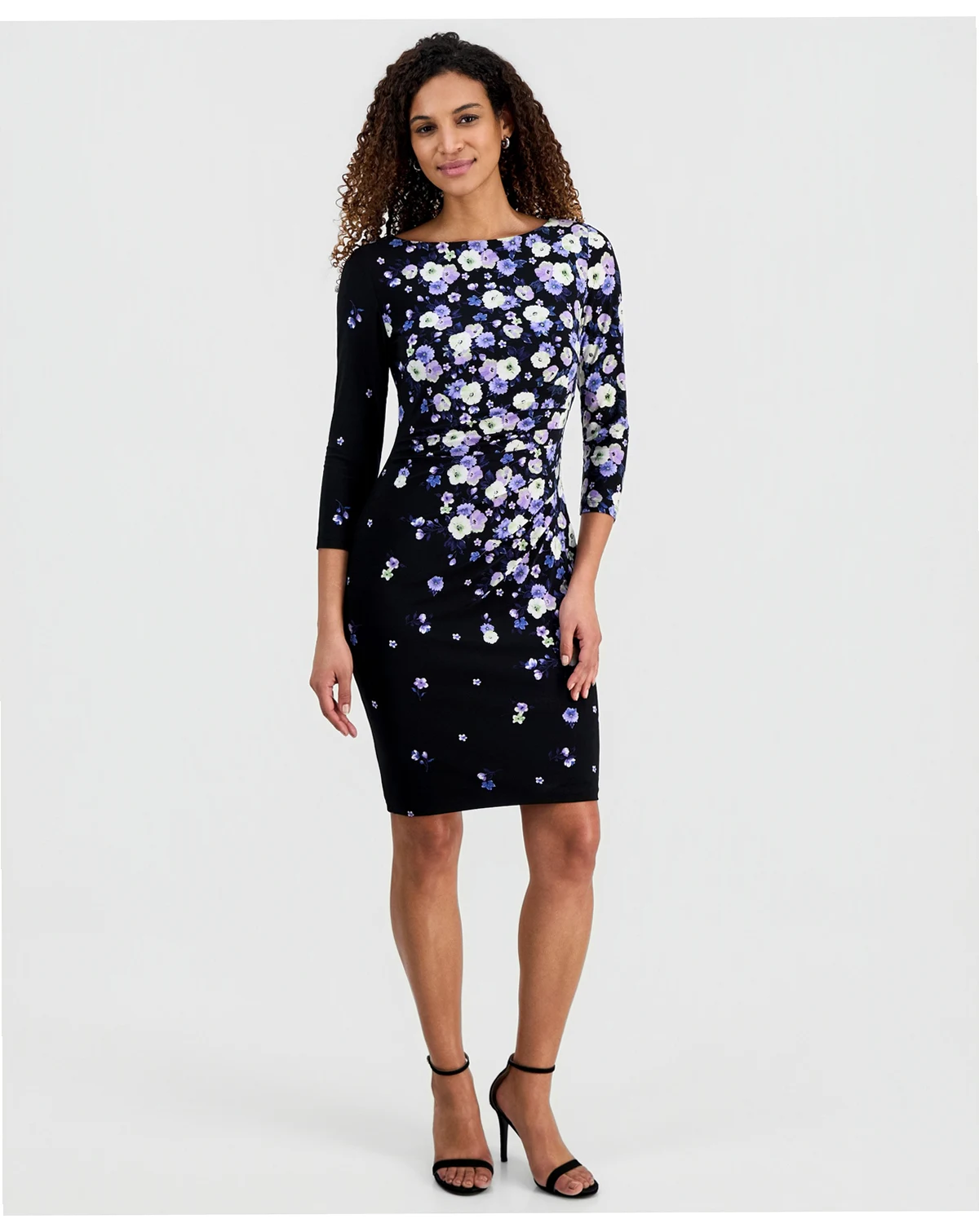 Women's Floral 3/4-Sleeve Sheath Dress, Regular & Petite
