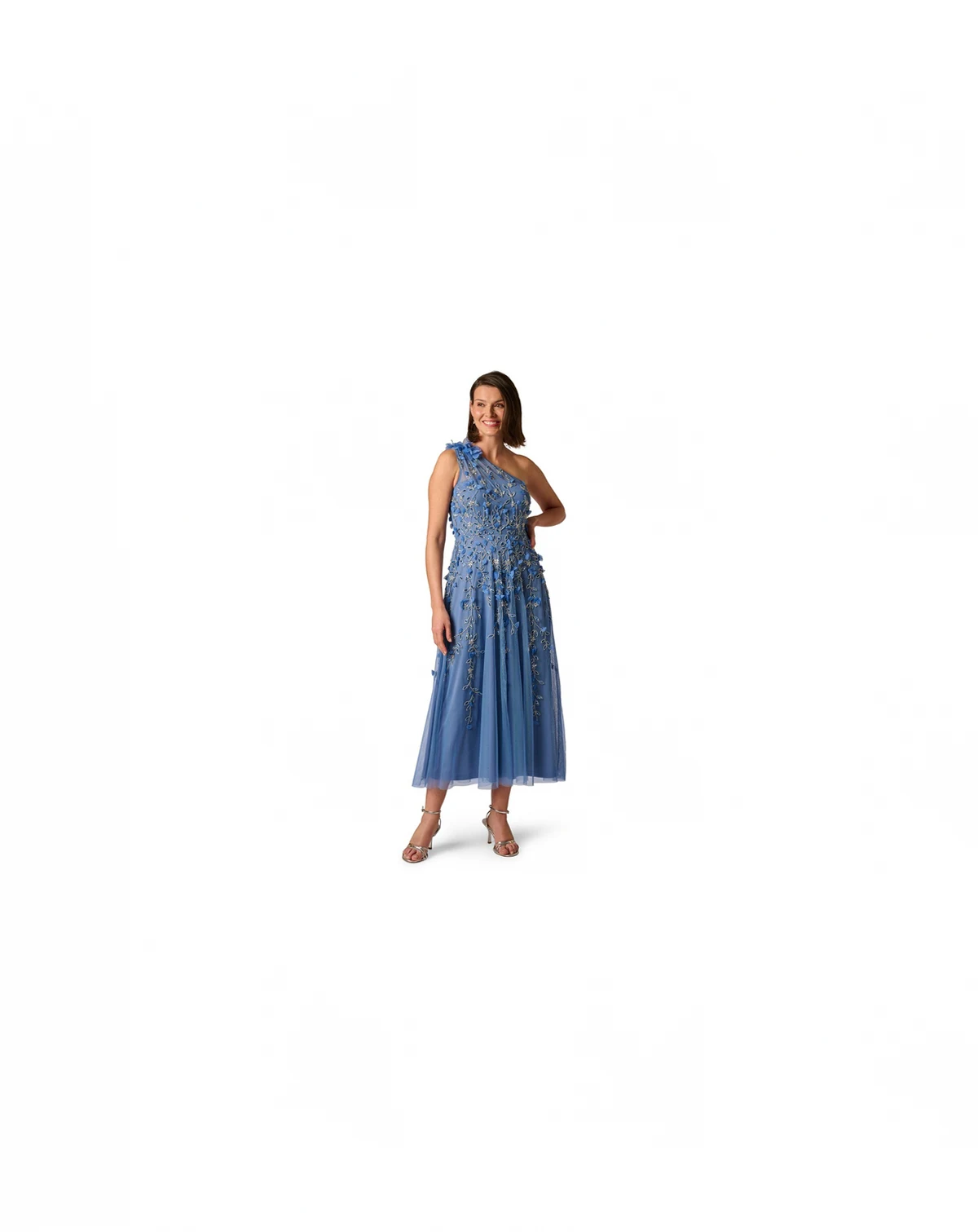 Petite One-Shoulder Bead Dress