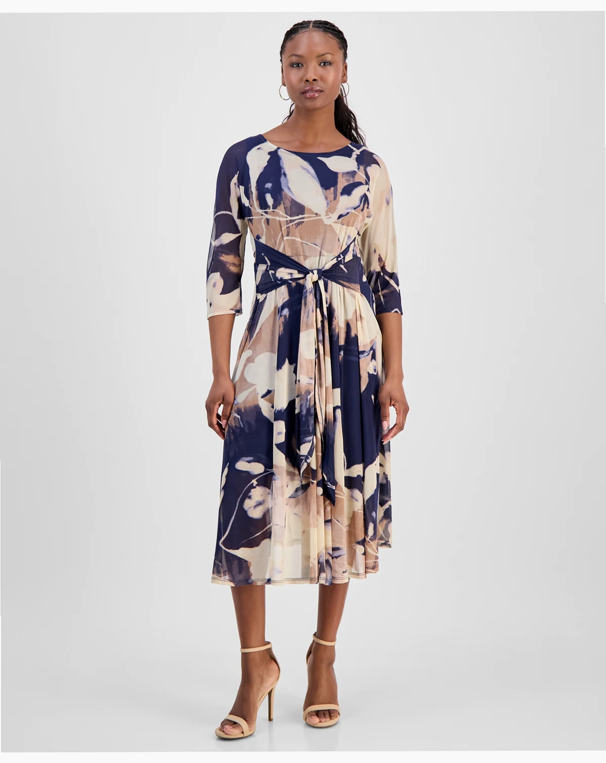 Women's Tie-Front Midi Dress