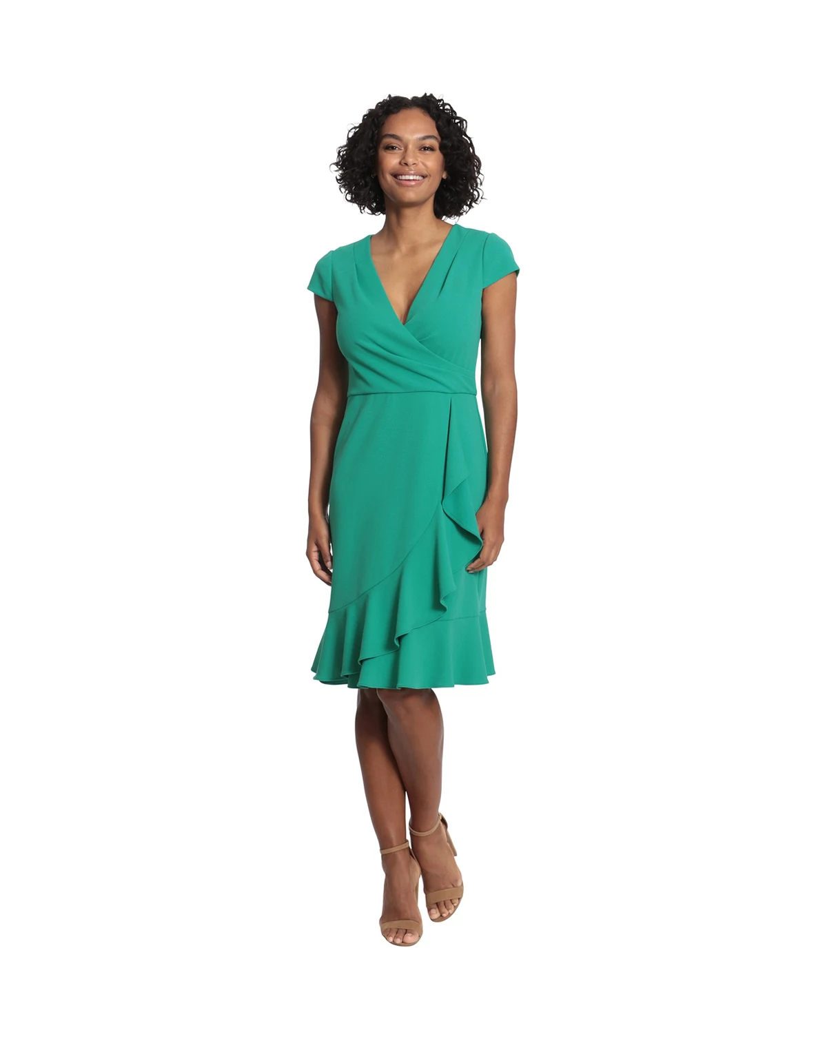 Petite V-Neck Jersey Fit & Flare Dress