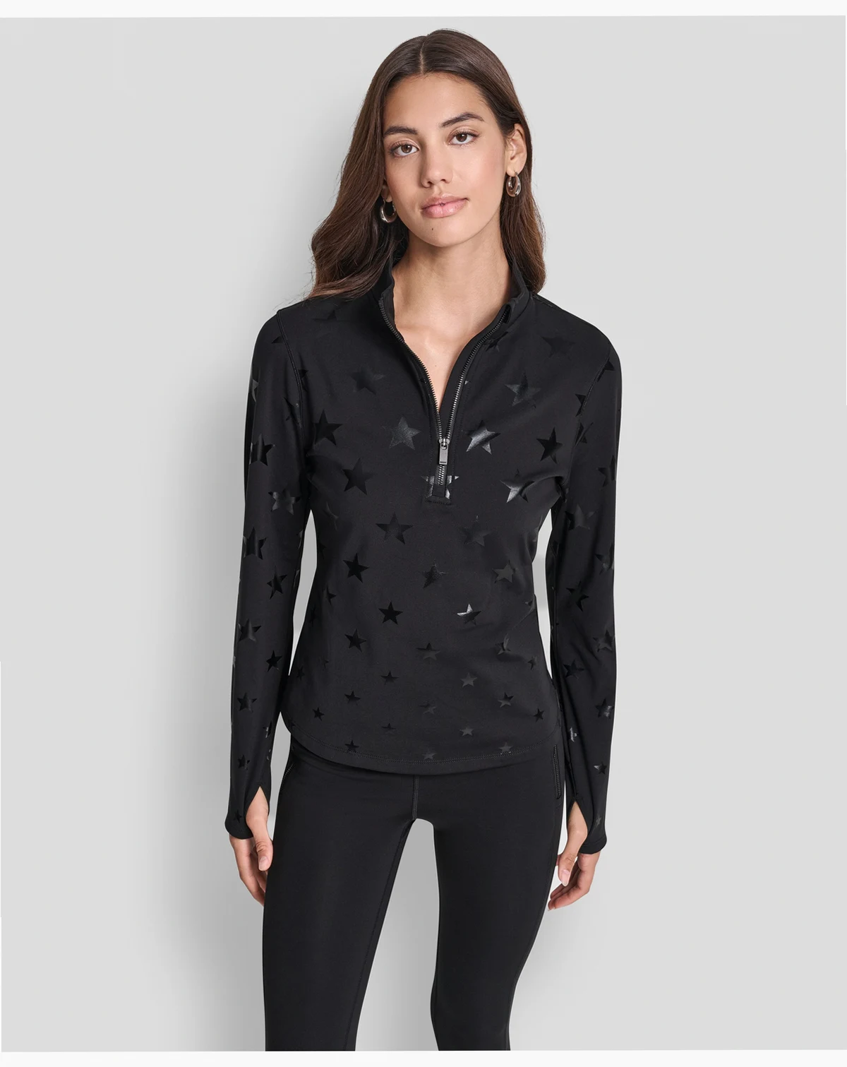 Women's Half Zip Long-Sleeve Cozy Warm Lined Fitness Top