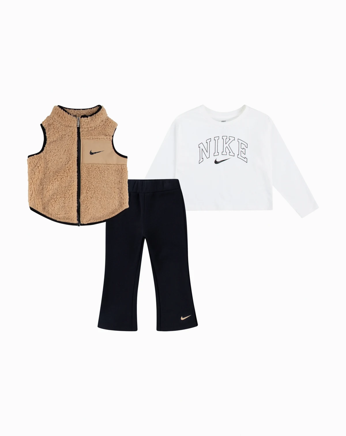 Toddler & Little Girls 2T-6X Swoosh Spirit Vest and Pants, 3-Piece Set
