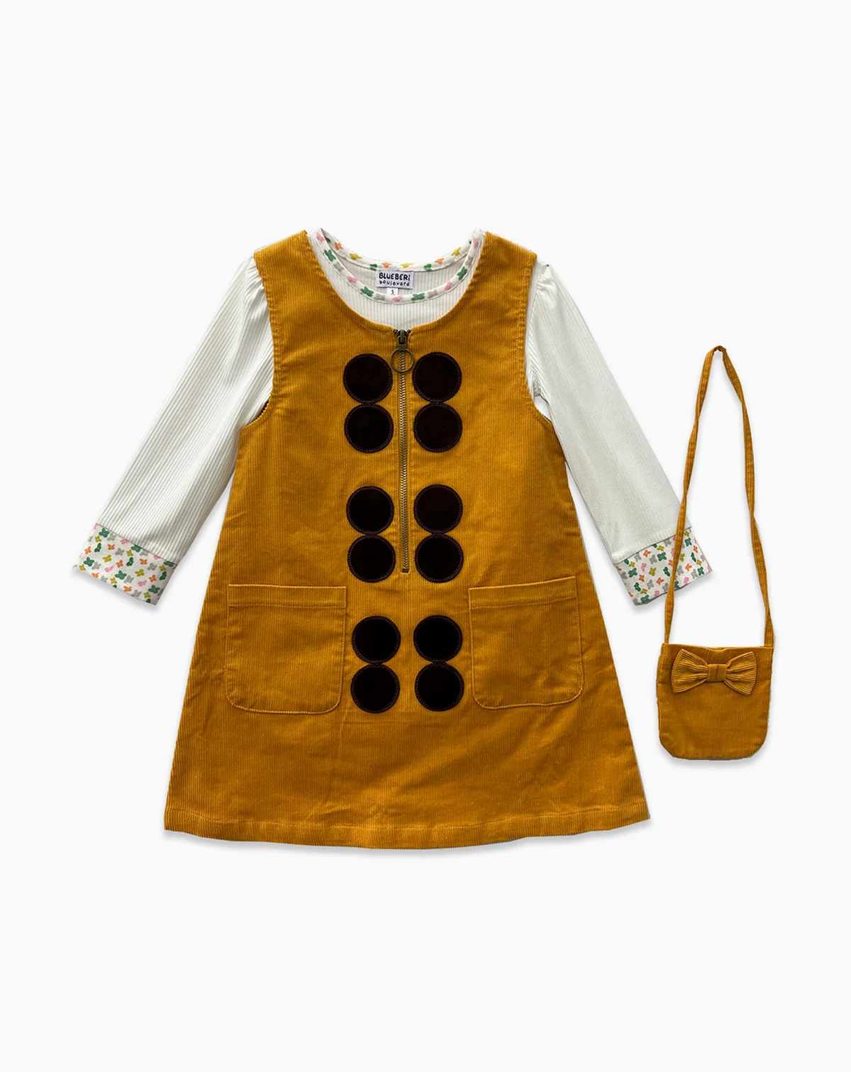 Girls' 2T-6X Applique Jumper, Top and Crossbody, 3-Piece Set
