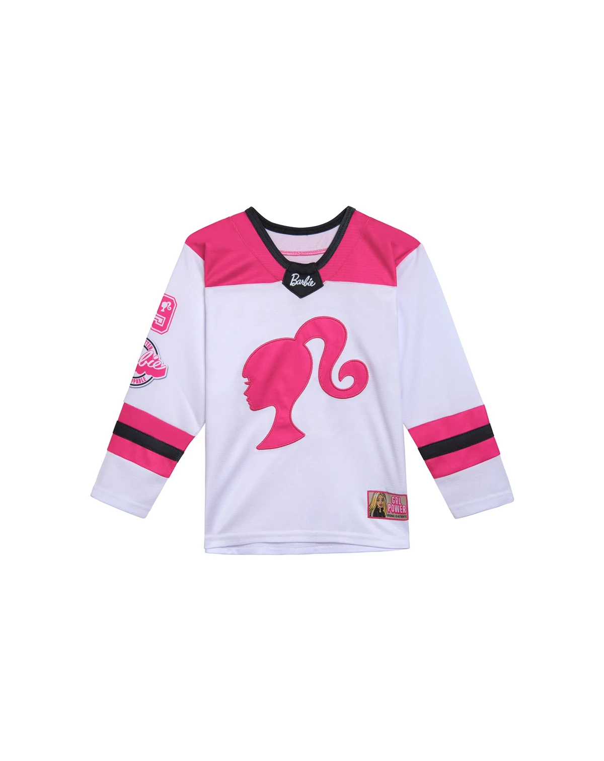Toddler Girls Mesh Hockey Jersey Long Sleeve T-Shirt