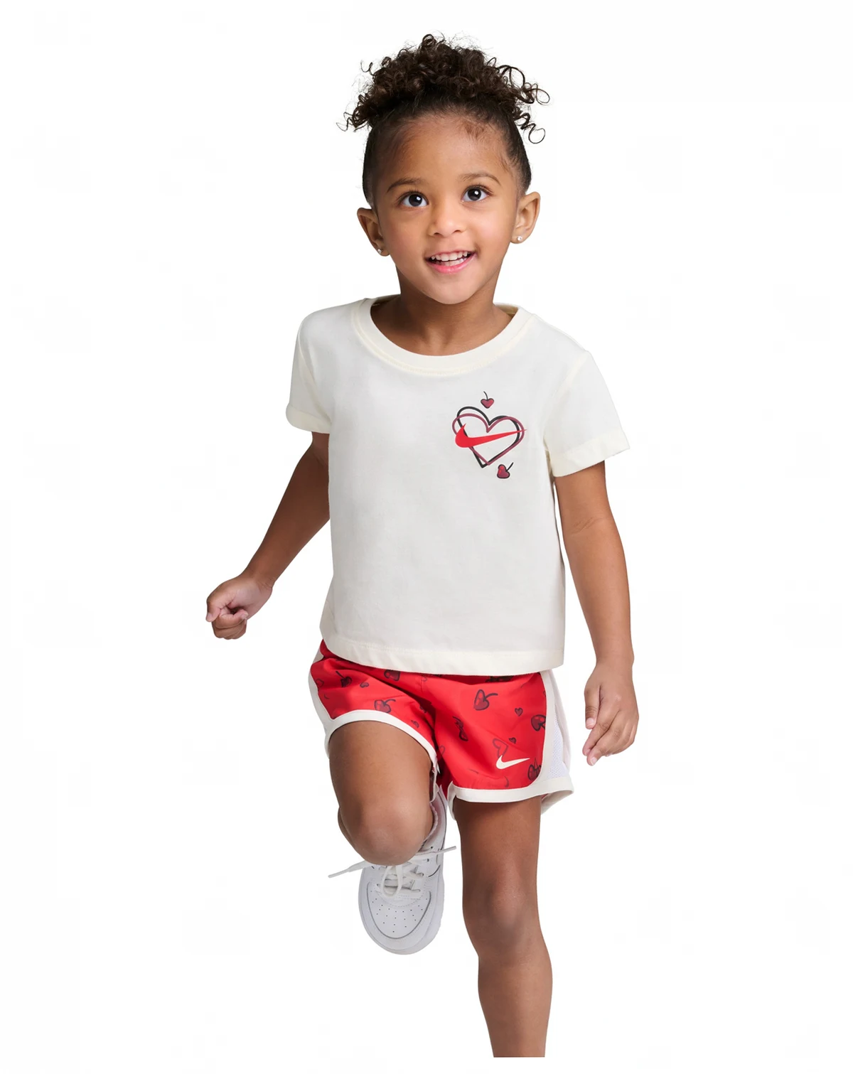 Girls' Toddler 2T-4T Cherry Crewneck T-Shirt and Dri-FIT Tempo Shorts, 2-Piece Set