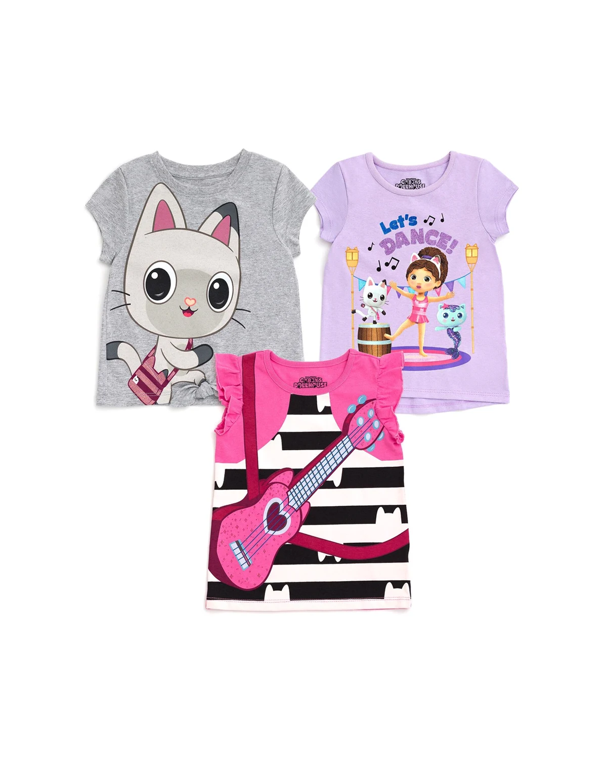 Toddler Girls Dreamworks Gabbys Dollhouse 3 Pack T-Shirts Toddler|Child
