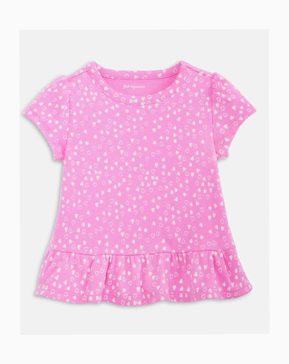Baby Girls' 3M-24M Mix and Match Mini Hearts Short-Sleeve Cotton Top, Macy's Exclusive