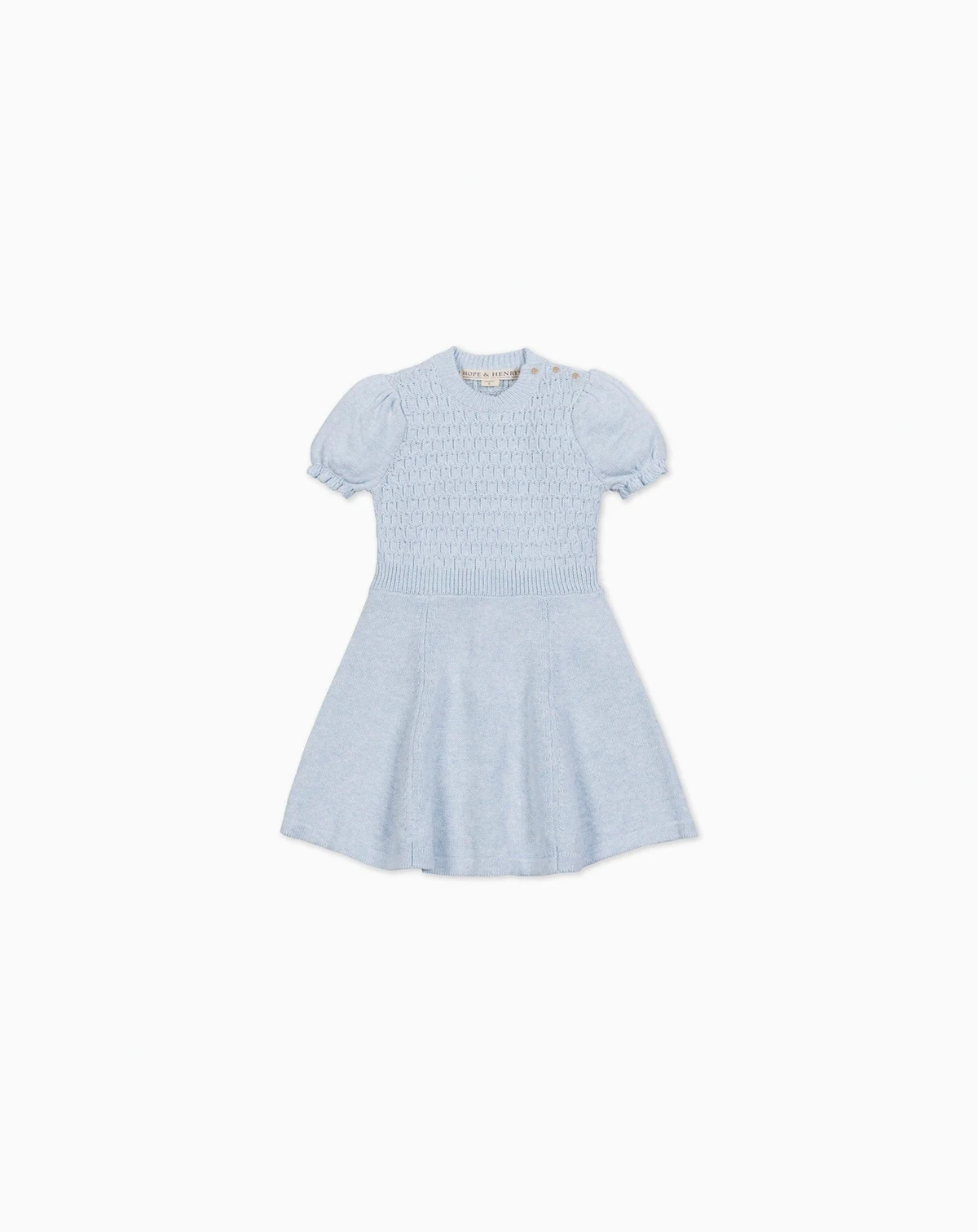 Little and Big Girls' Organic Puff Sleeve Sweater Dress