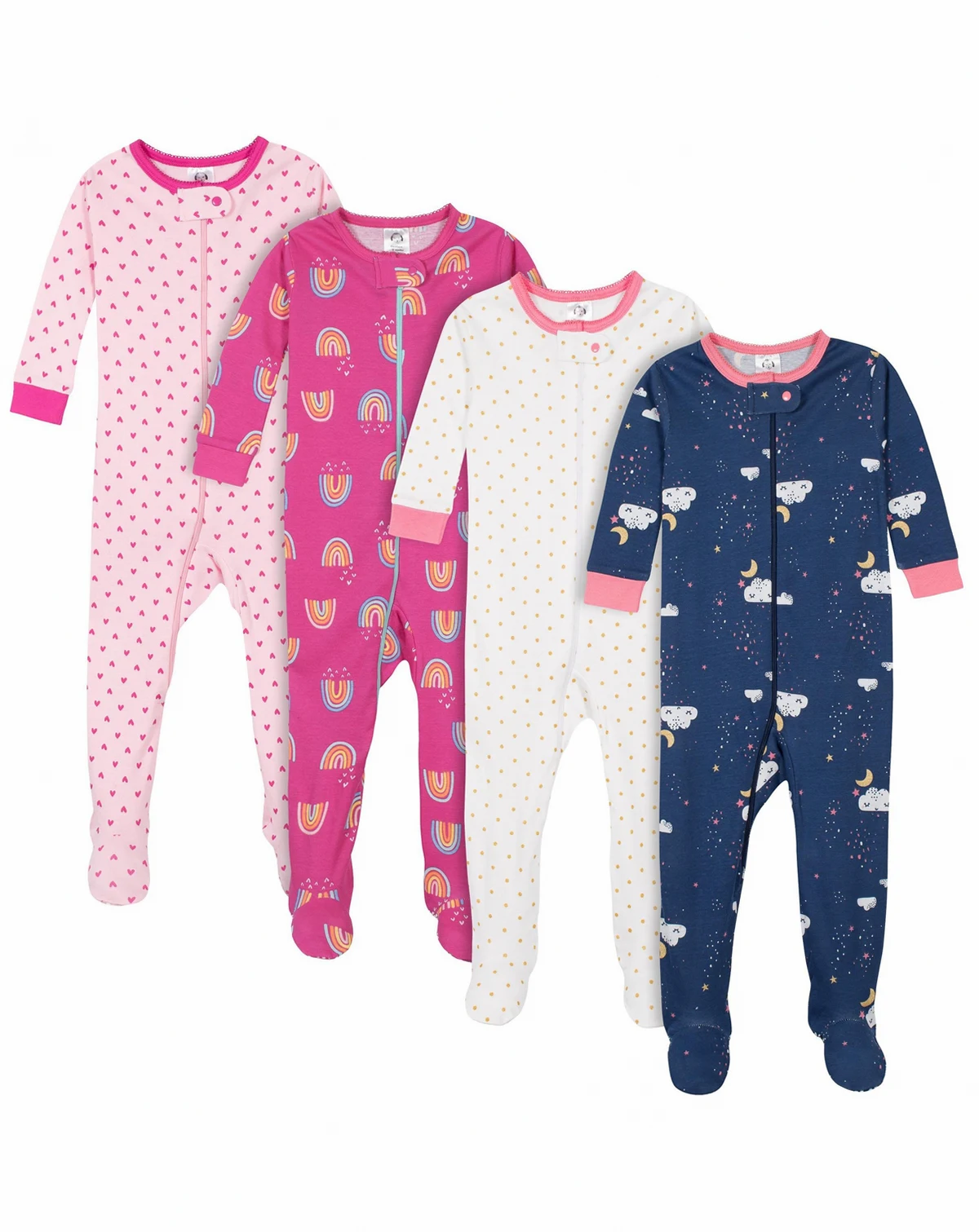 Toddler Girls 4-Pack Snug Fit Footed Cotton