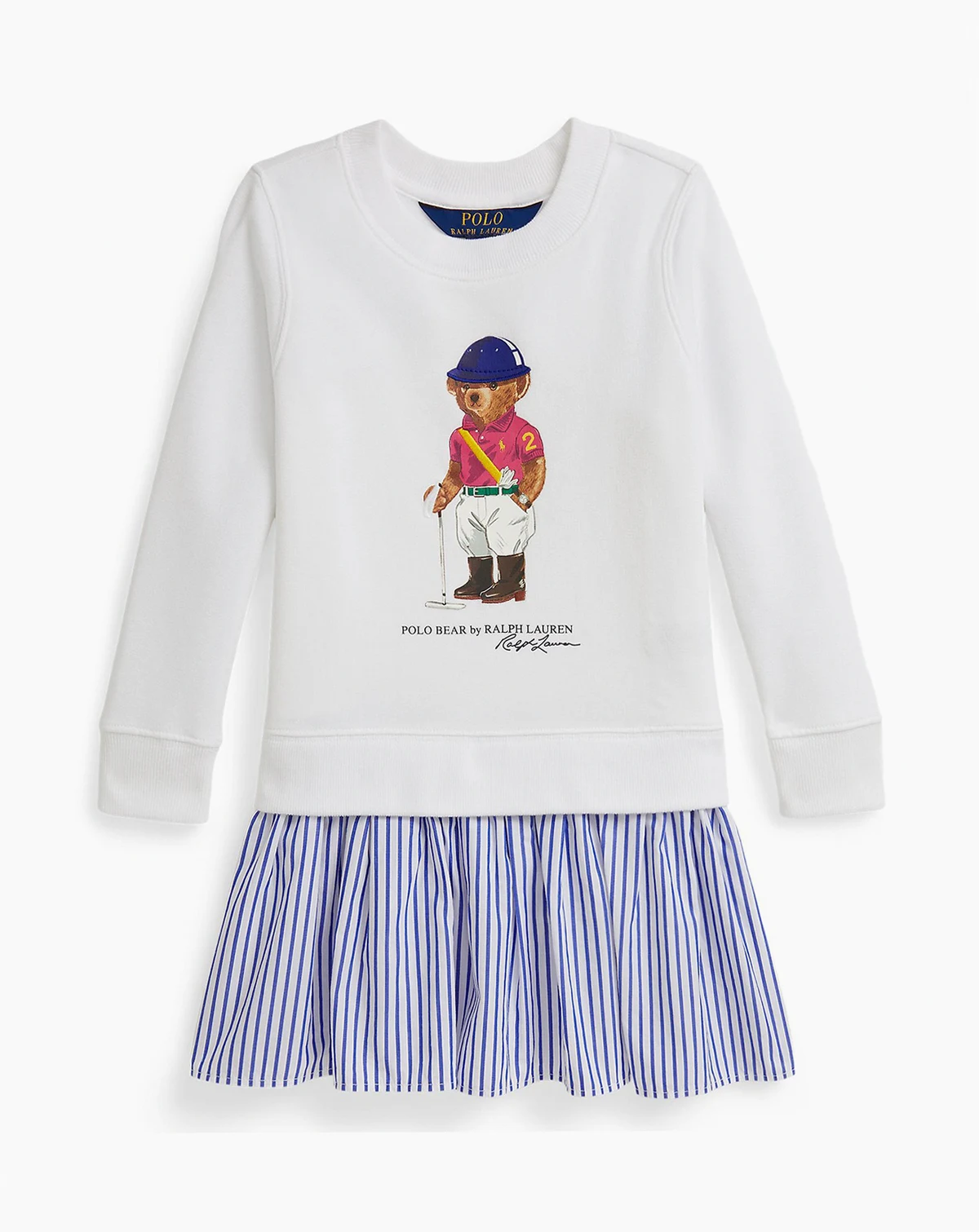 Girls' 2T-6X Polo Bear Striped Skirt Dress