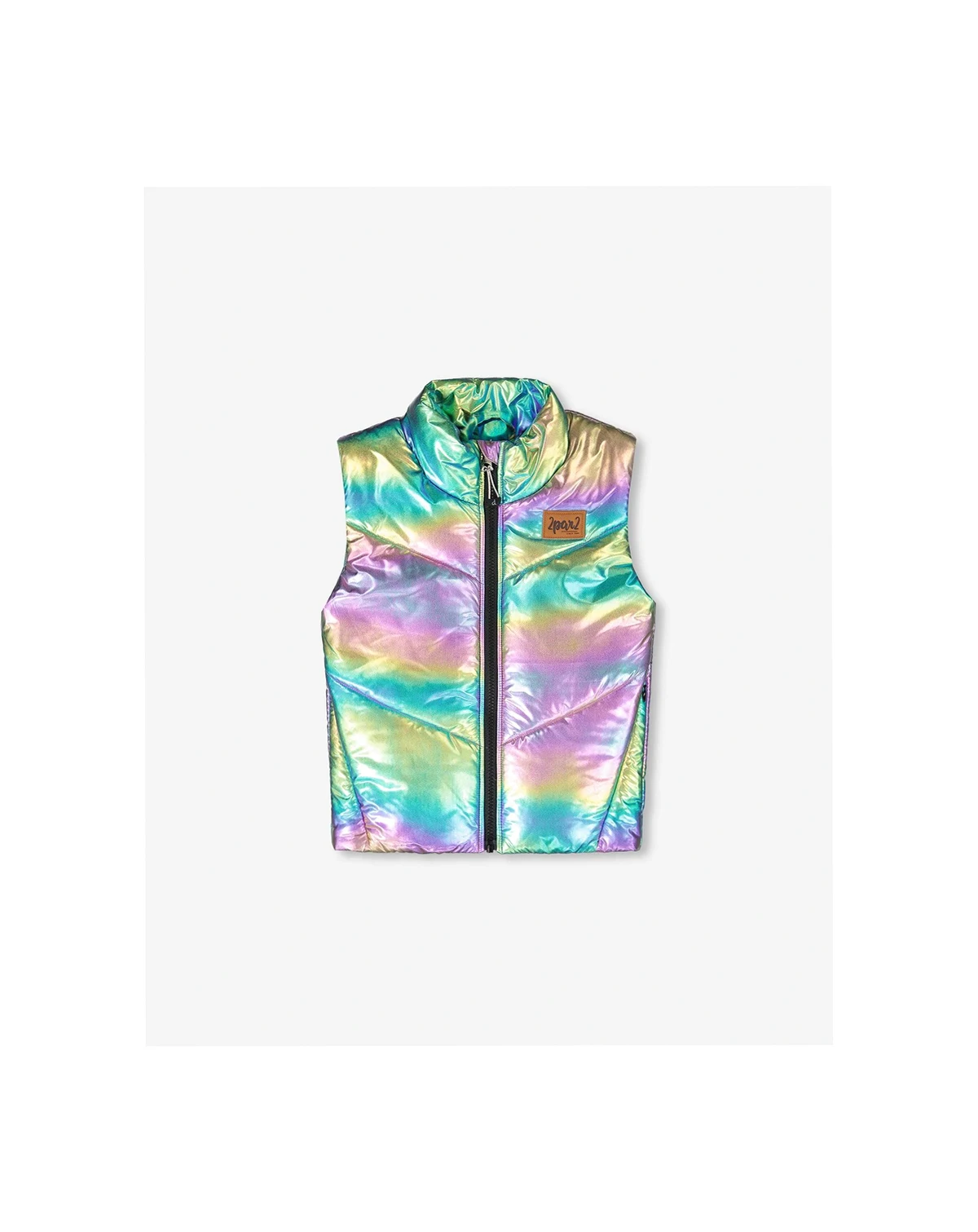 Girl Quilted Mid-Season Sleeveless Vest Metallic Multicolor - Toddler|Child