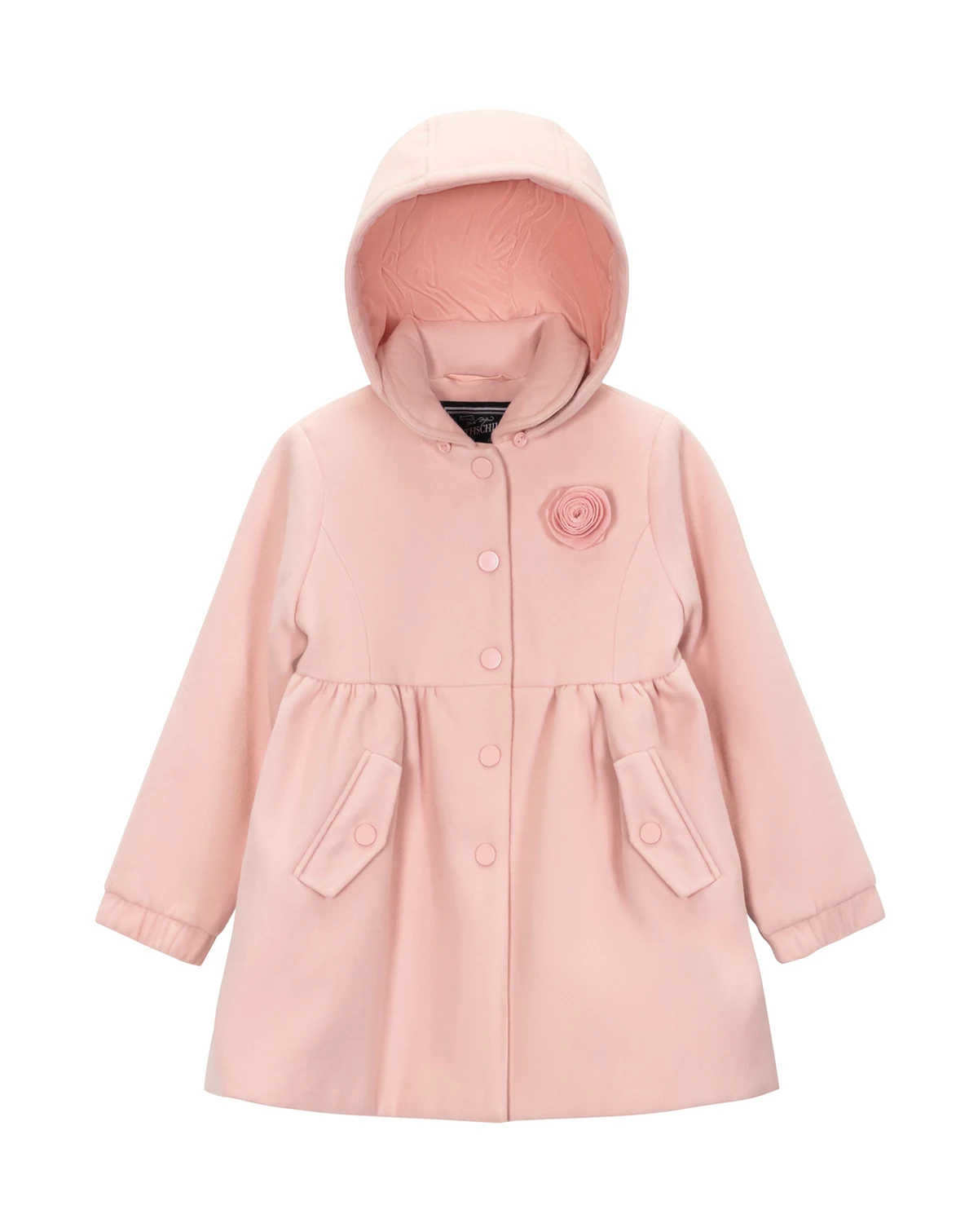 Toddler and Little Girls' Rosette Hooded Dress Coat