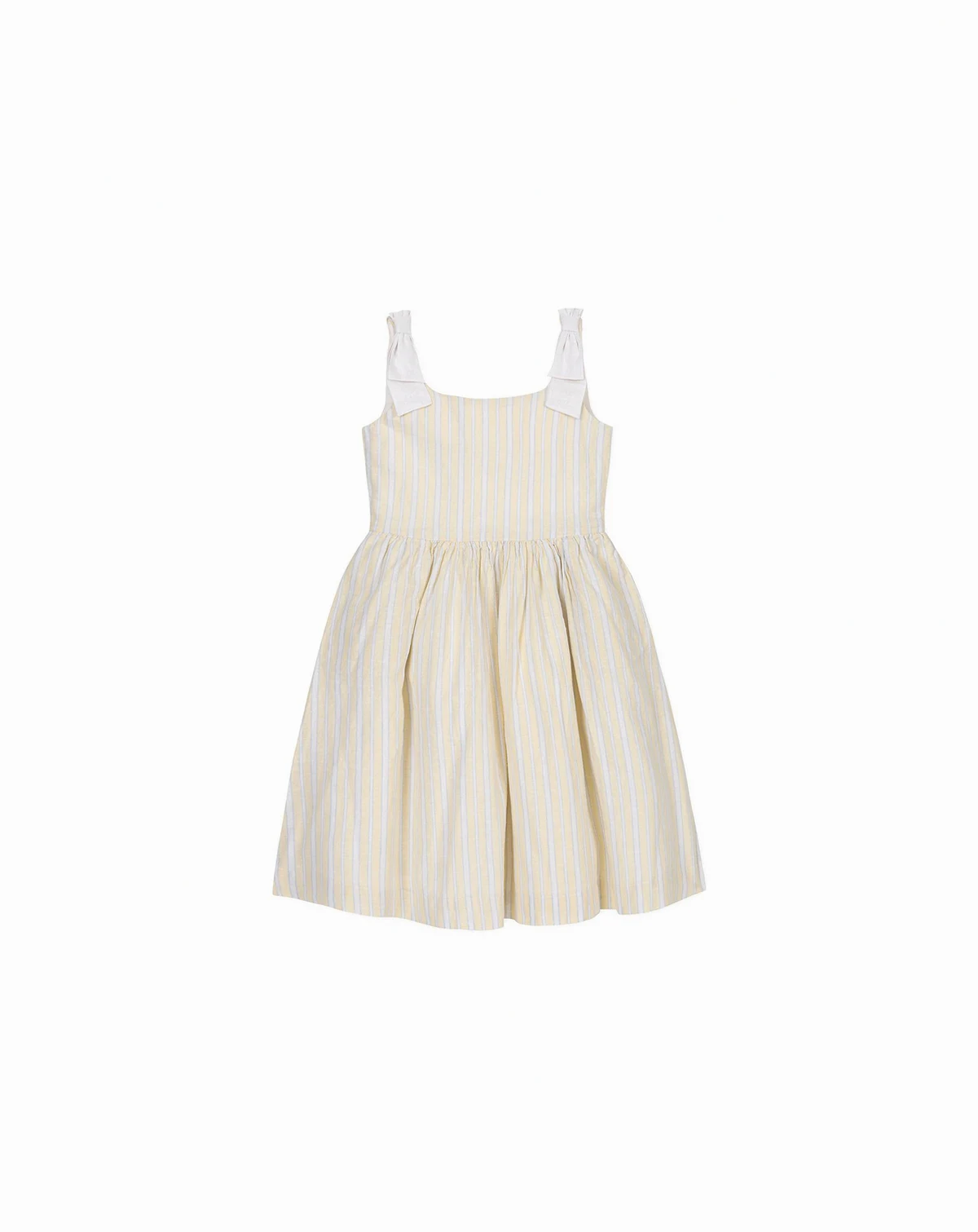 Toddler Girls Linen Bow Shoulder Dress