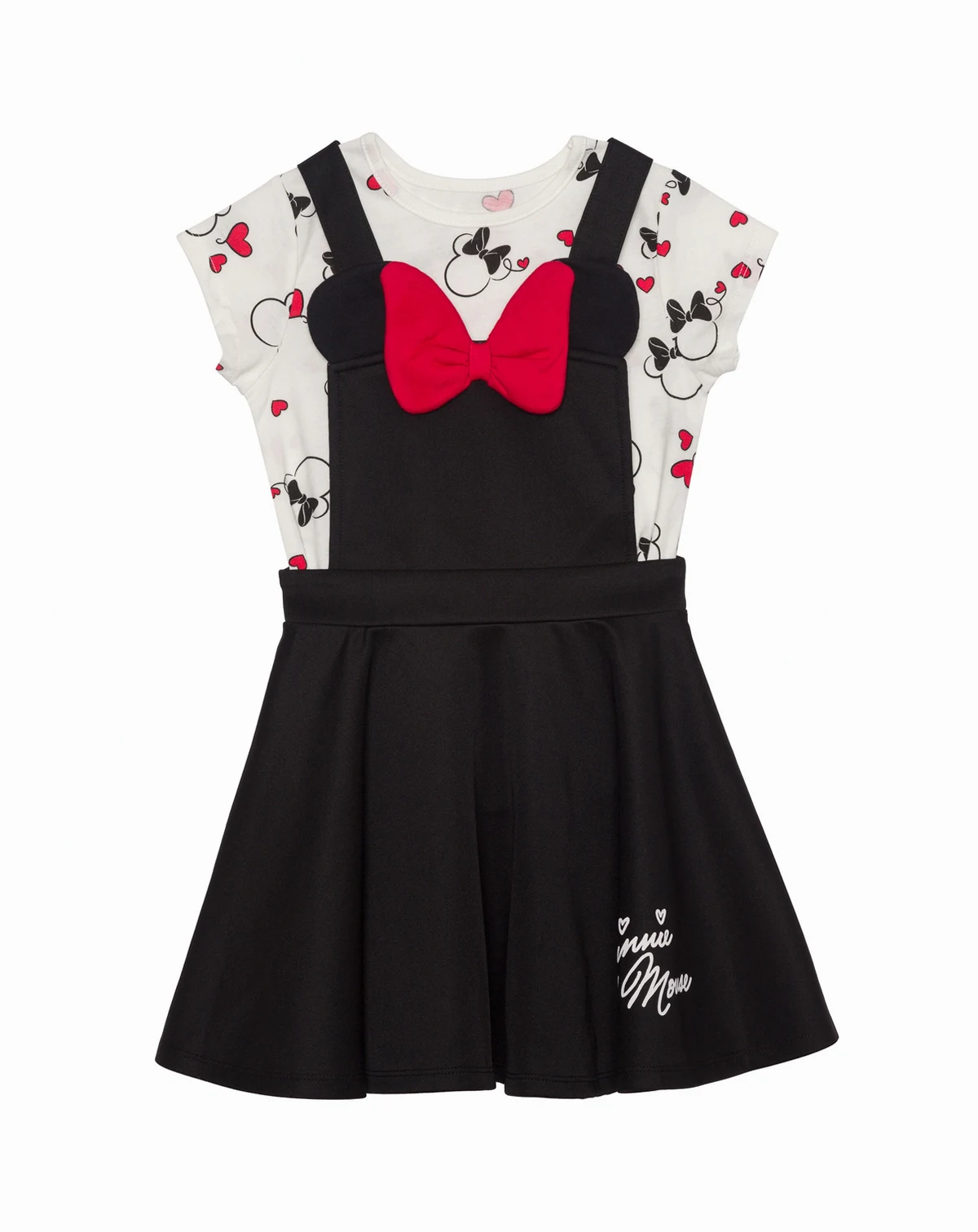 Toddler Girls Minnie Hearts Short Sleeve T-shirt and Dress, 2 Pc. Set