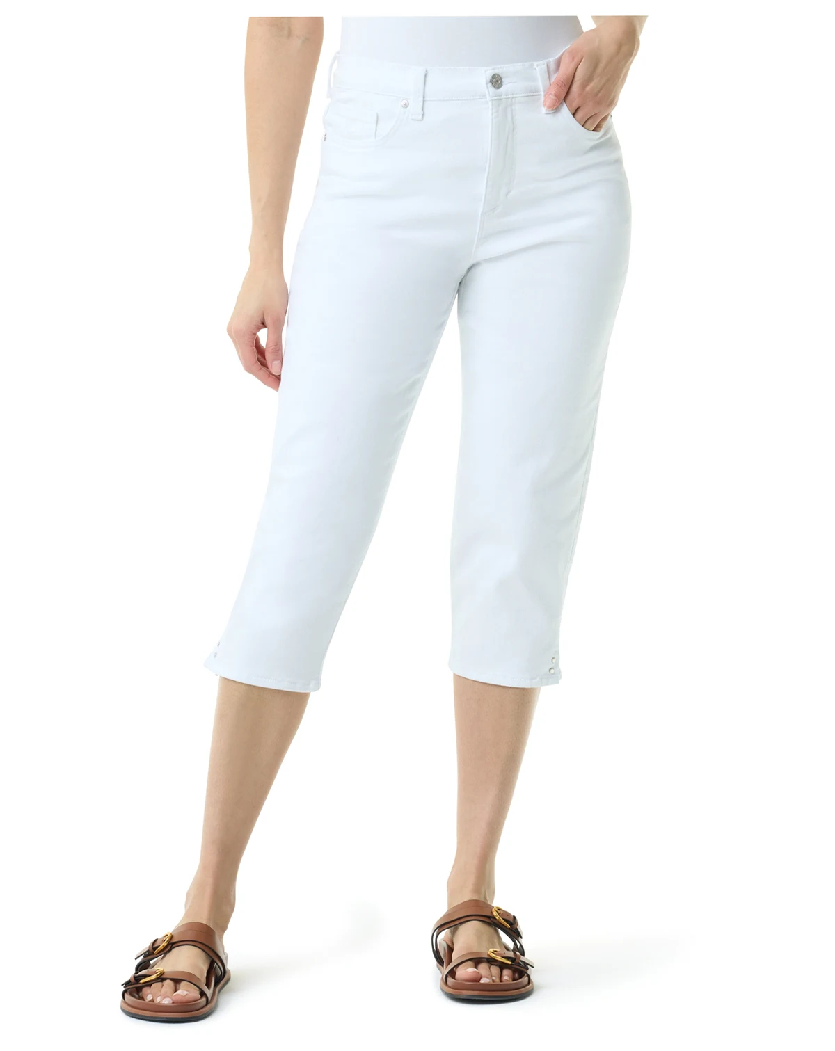 Women's Amanda Printed Slit Capri Jeans