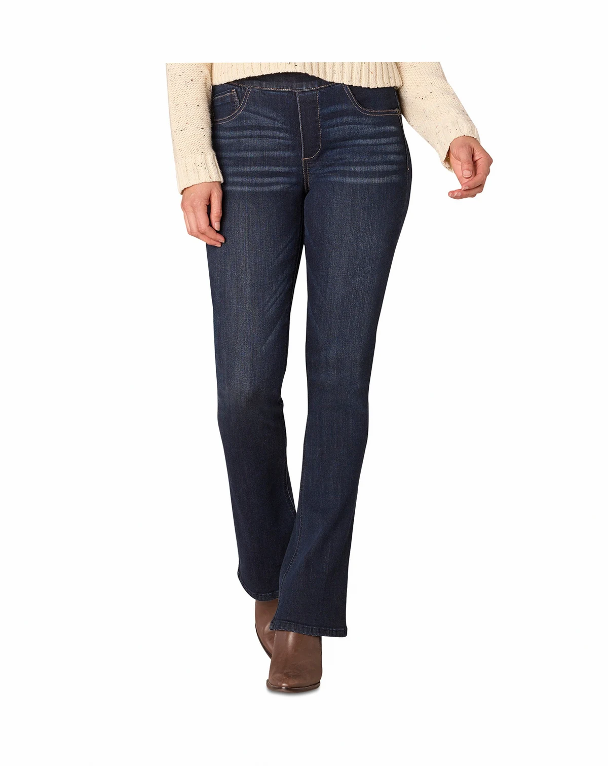 Petite "Ab"solution Pull-On High-Rise Bootcut Jeans