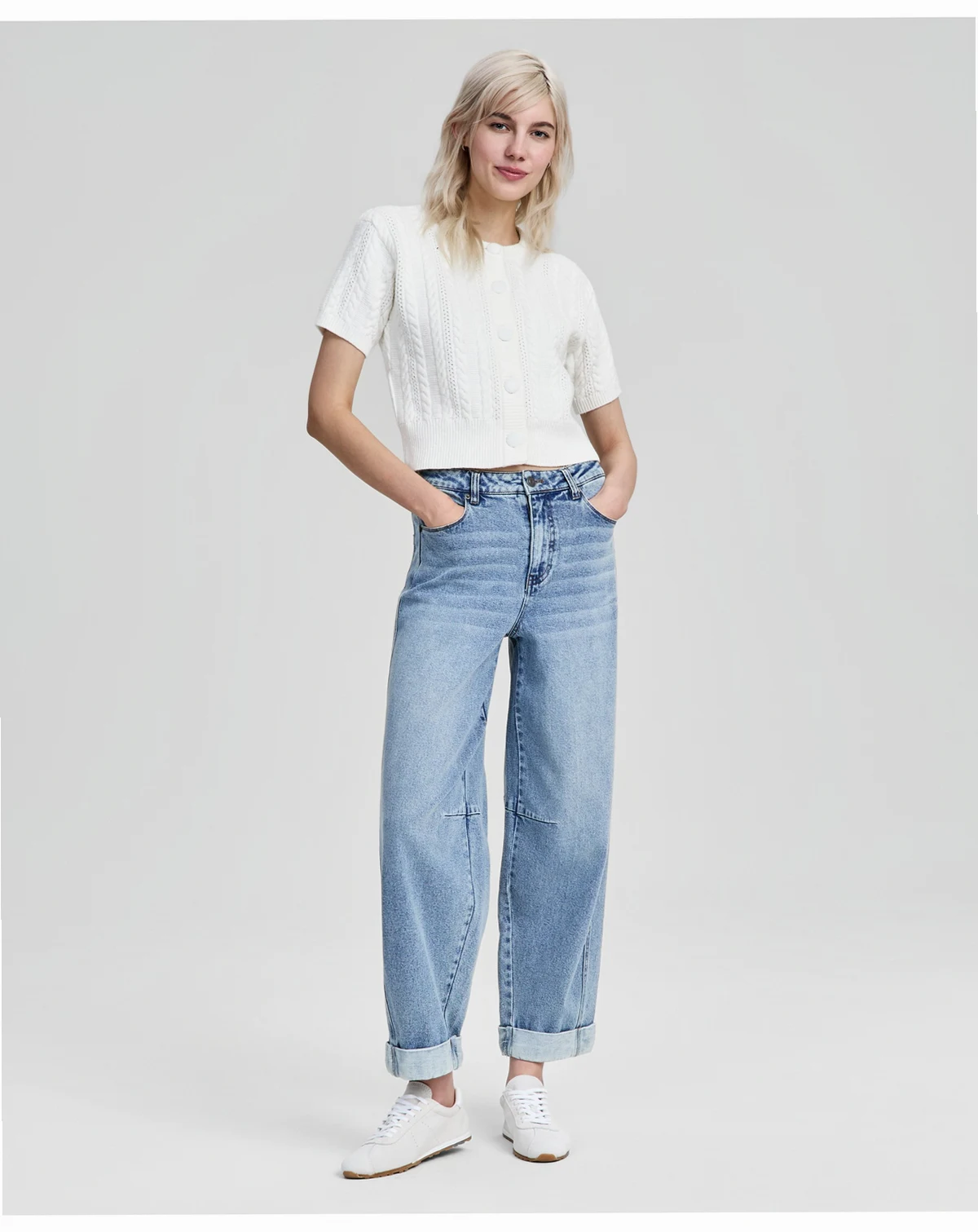 Petite Cuffed Barrel Jeans, Macy's Exclusive