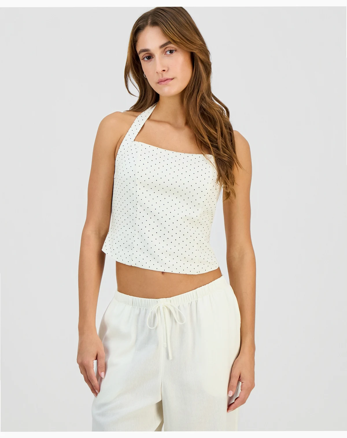Juniors' Linen Halter Top
