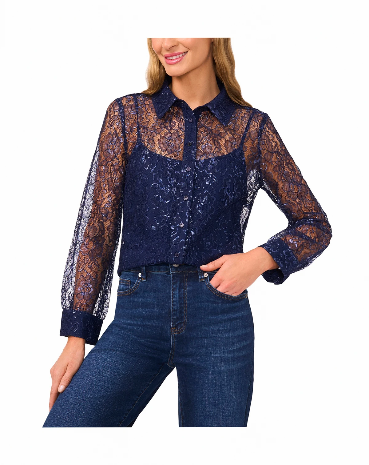 Women's Relaxed Long Sleeve Button Down Top
