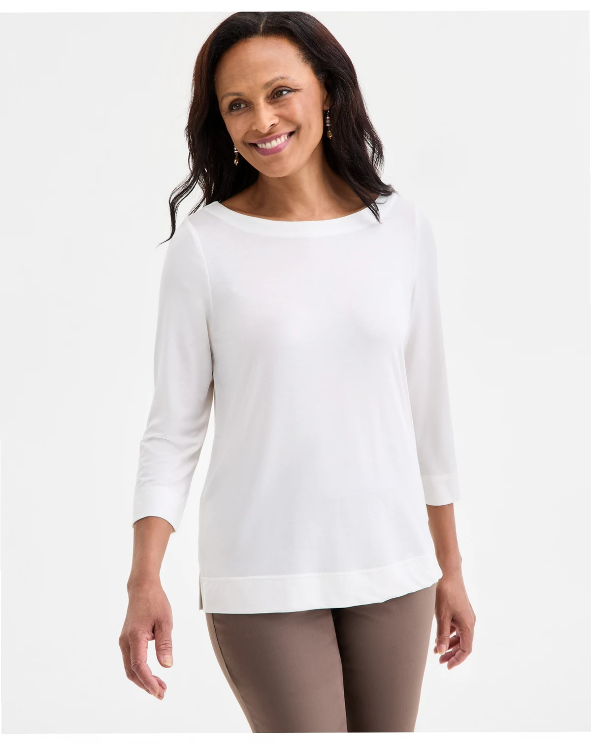 Women's Boat-Neck 3/4-Sleeve Top, Macy's Exclusive