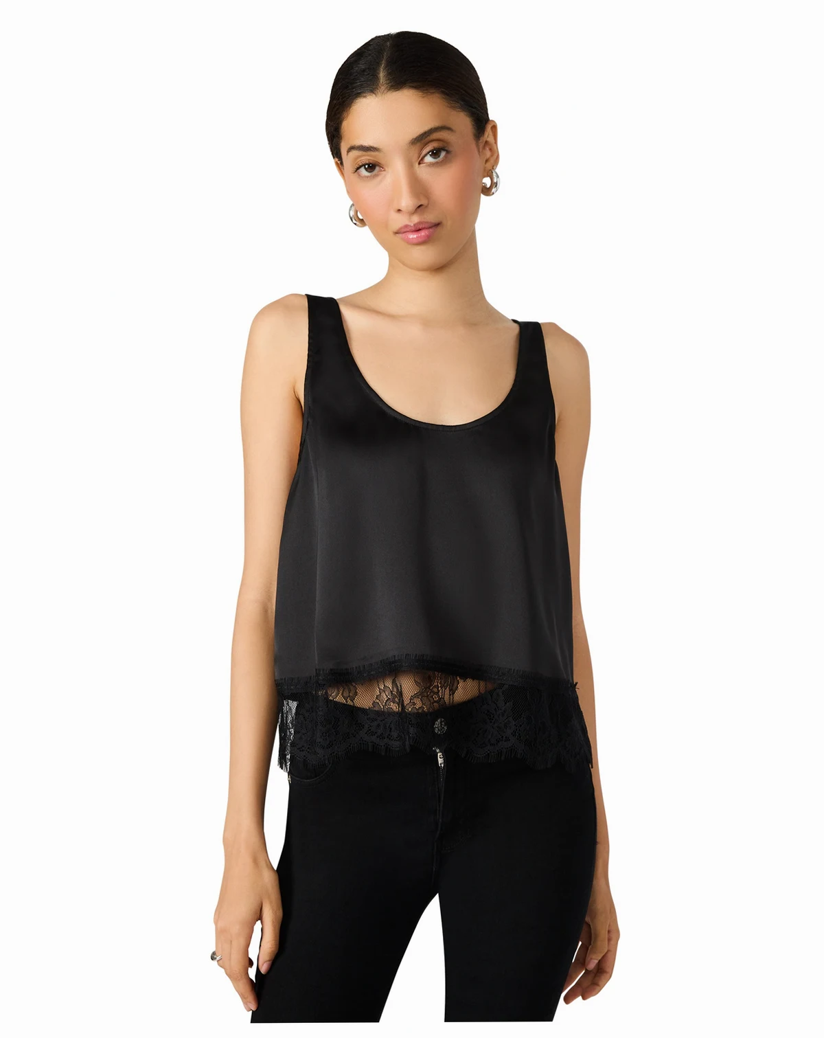 Women's Coraline Lace Hem Sleeveless Tank Top