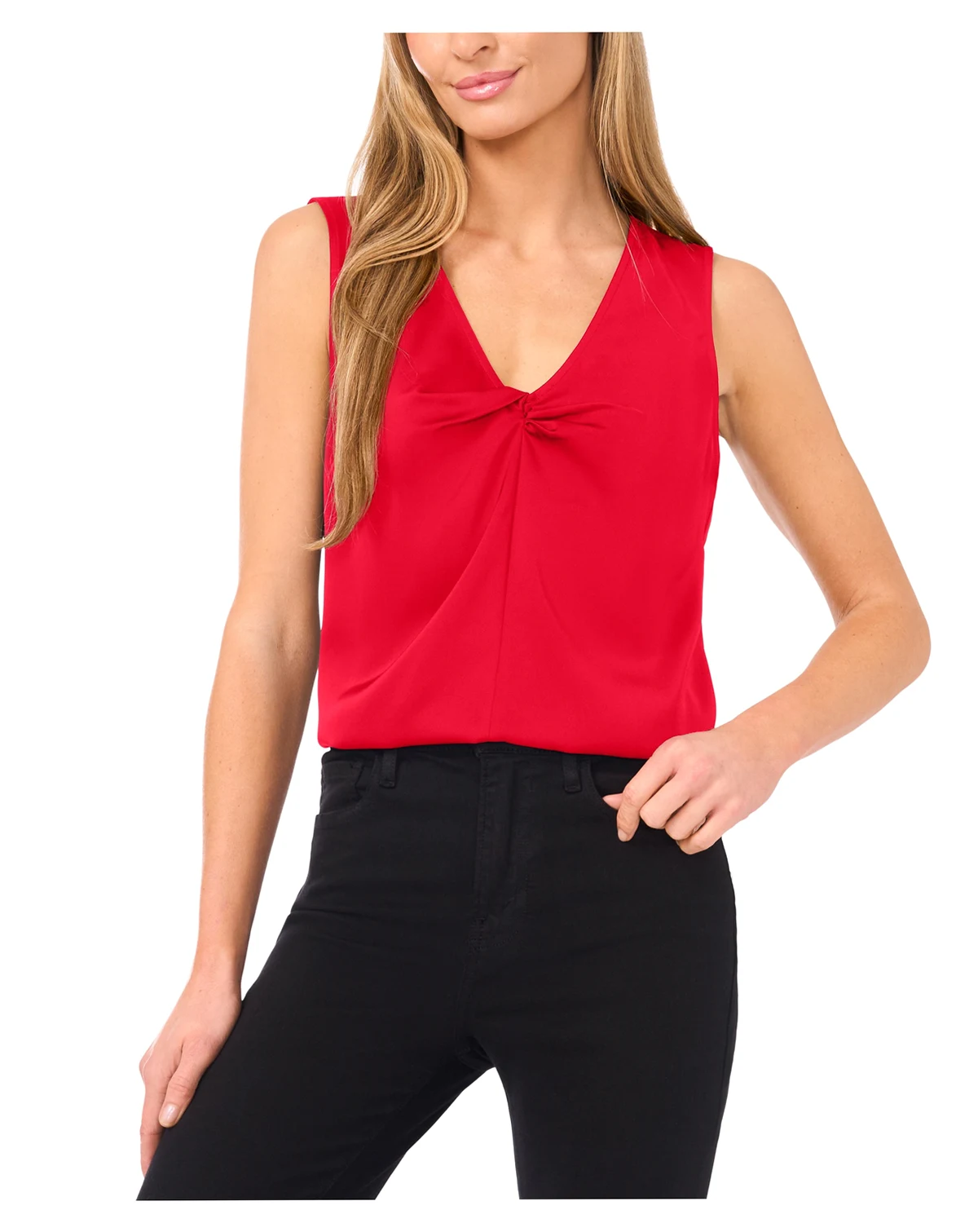 Women's Twist V-Neck Sleeveless Top