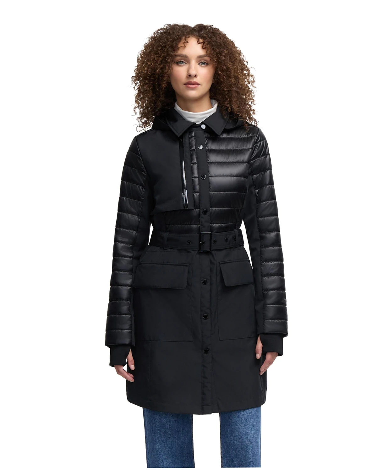 Women's Opal Trench Coat with Quilted Accent