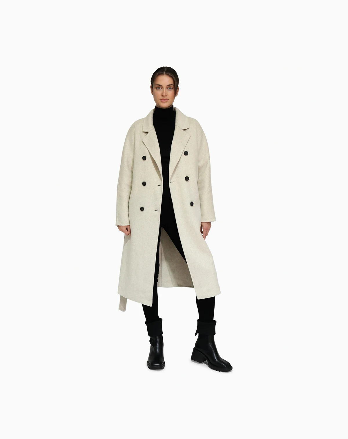 Boss Girl Double Breasted Lined Wool Coat