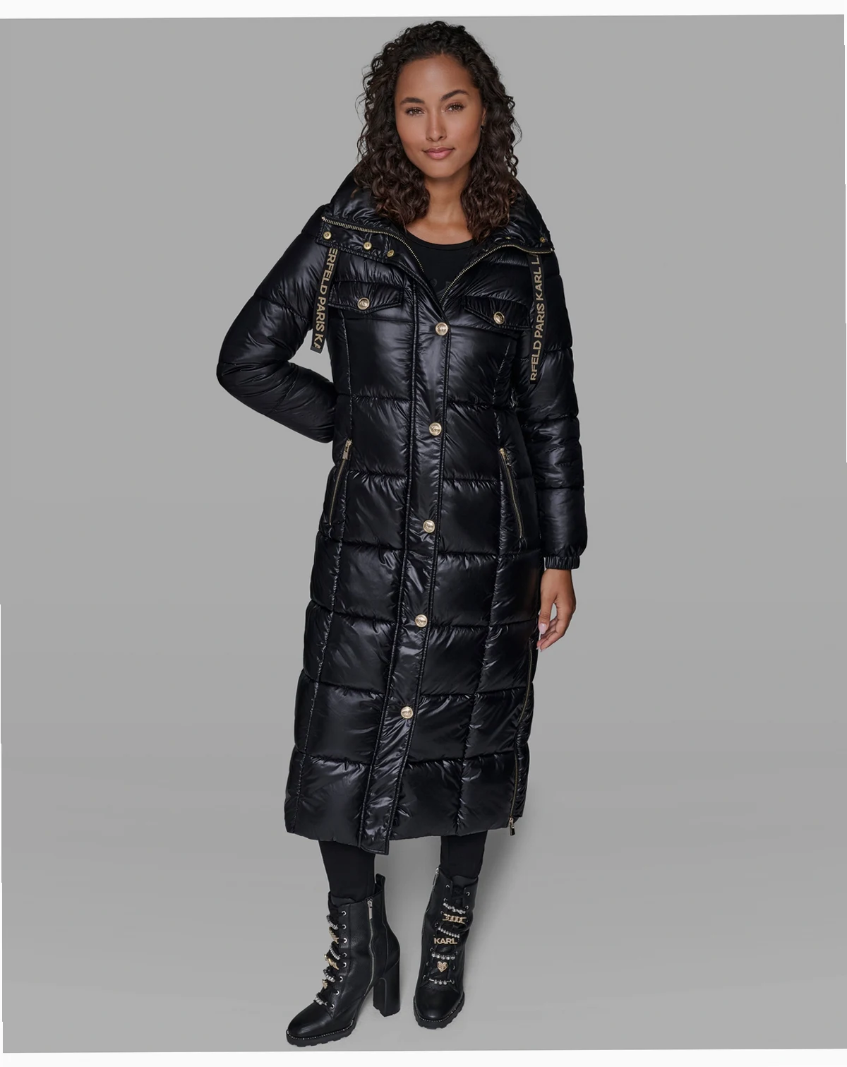 Women's Hooded Snap-Front Puffer Coat