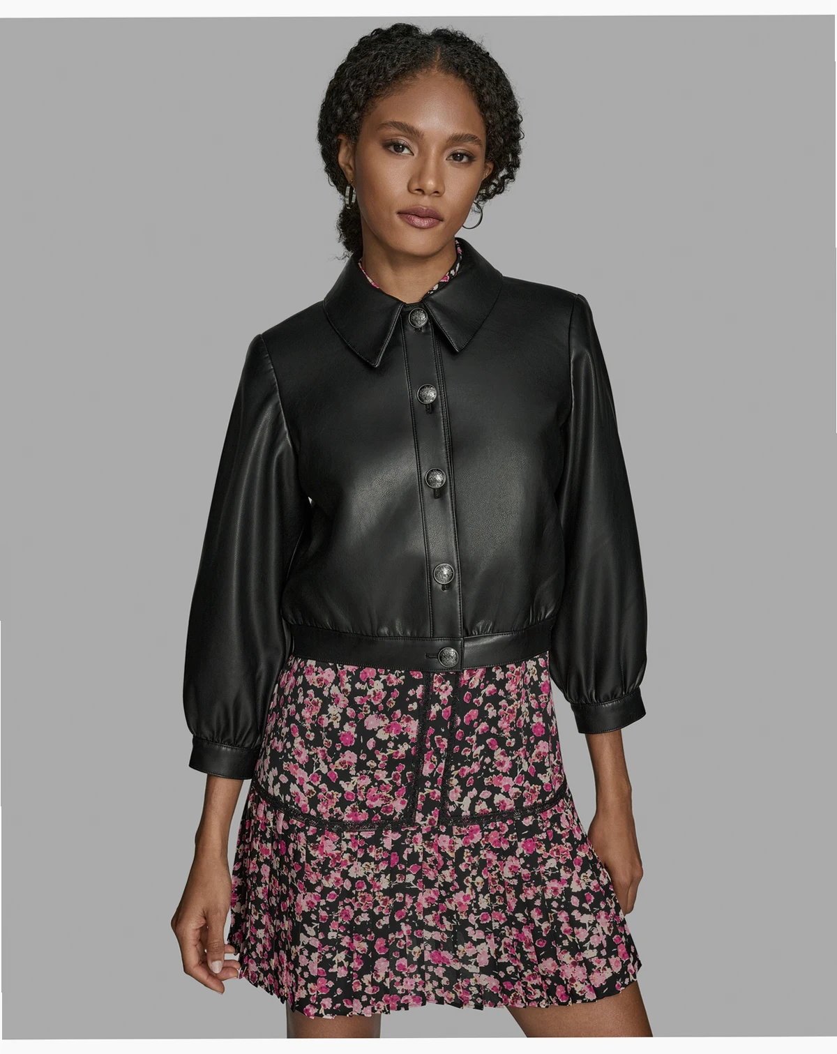 Women's Crop Button Front Jacket