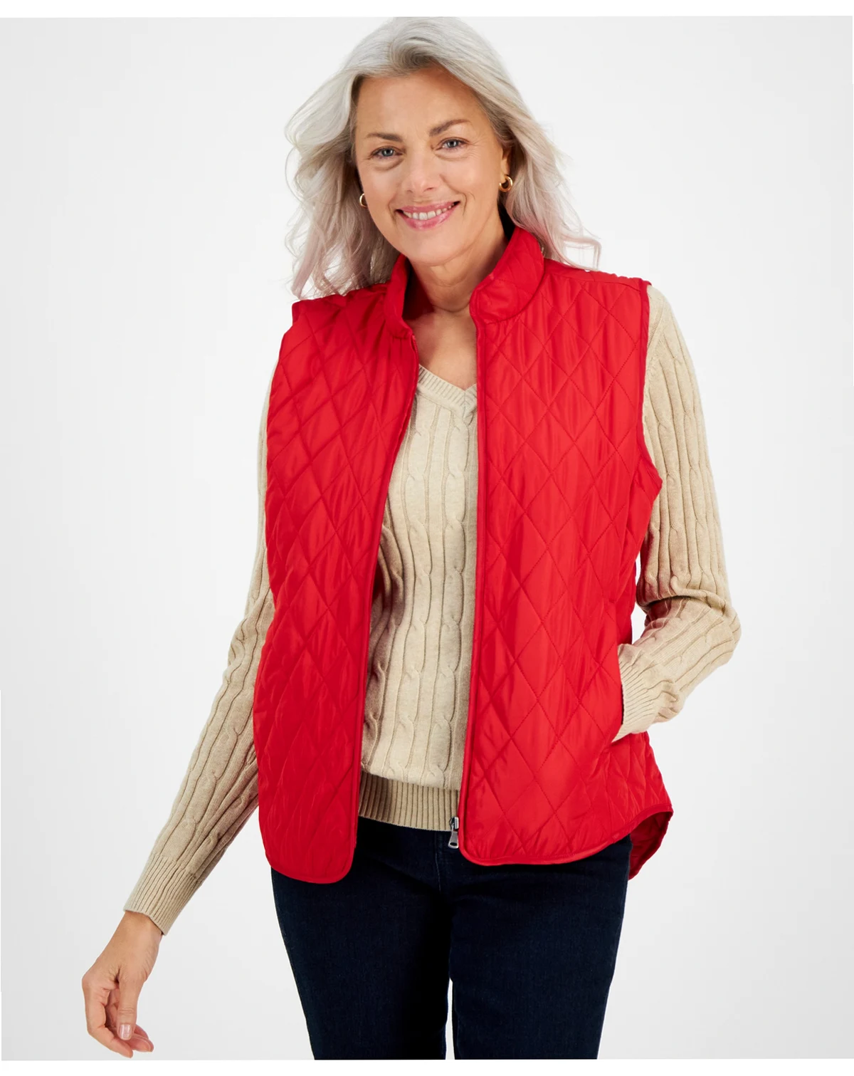 Petite Quilted Vest, Created for Macy's