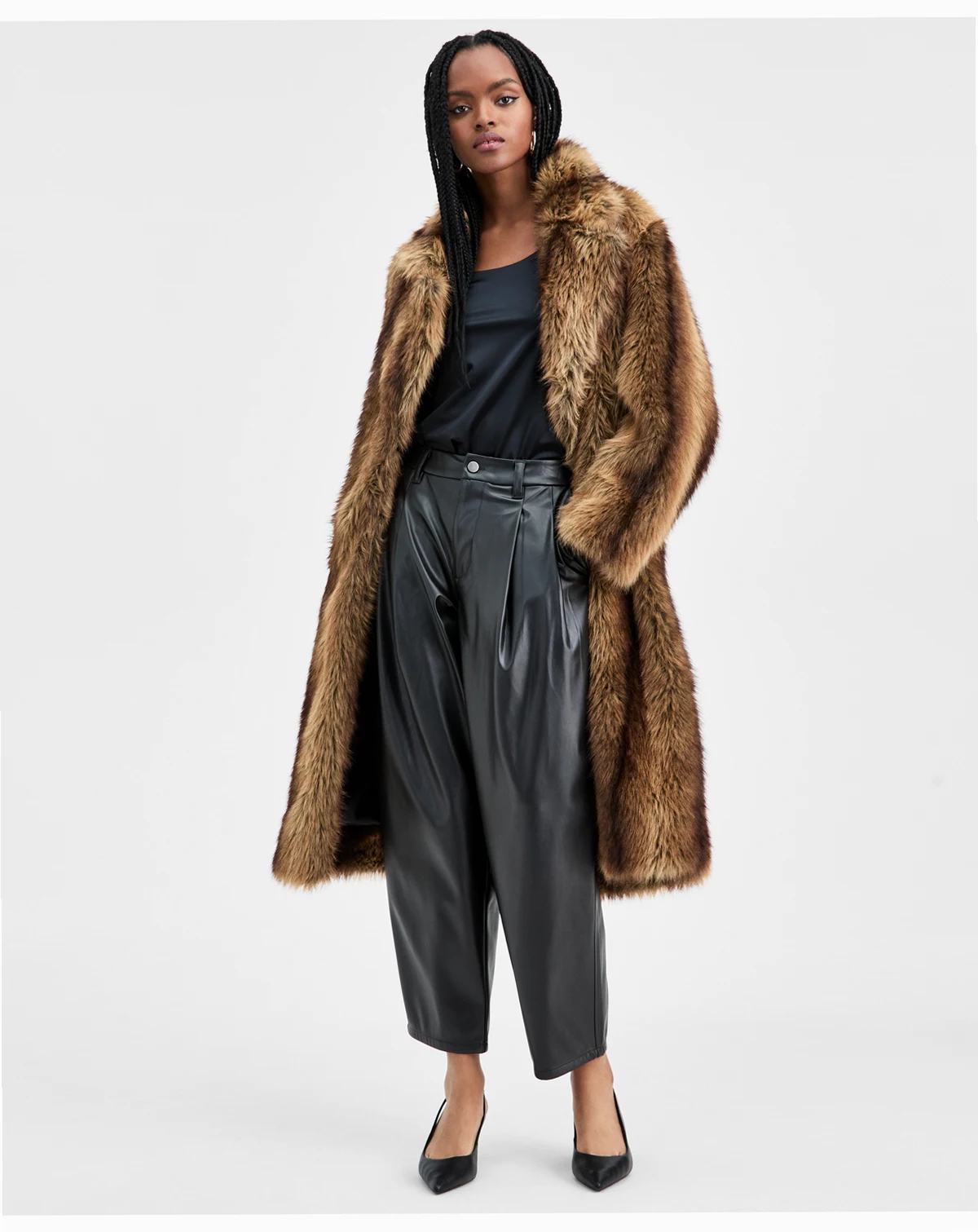 Women's Faux Leather Barrel-Leg Pants, Macy's Exclusive