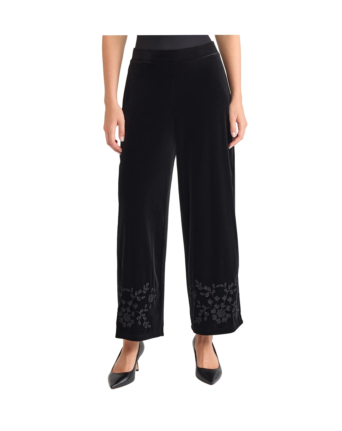 Women's Embroidered Wide Leg Pants