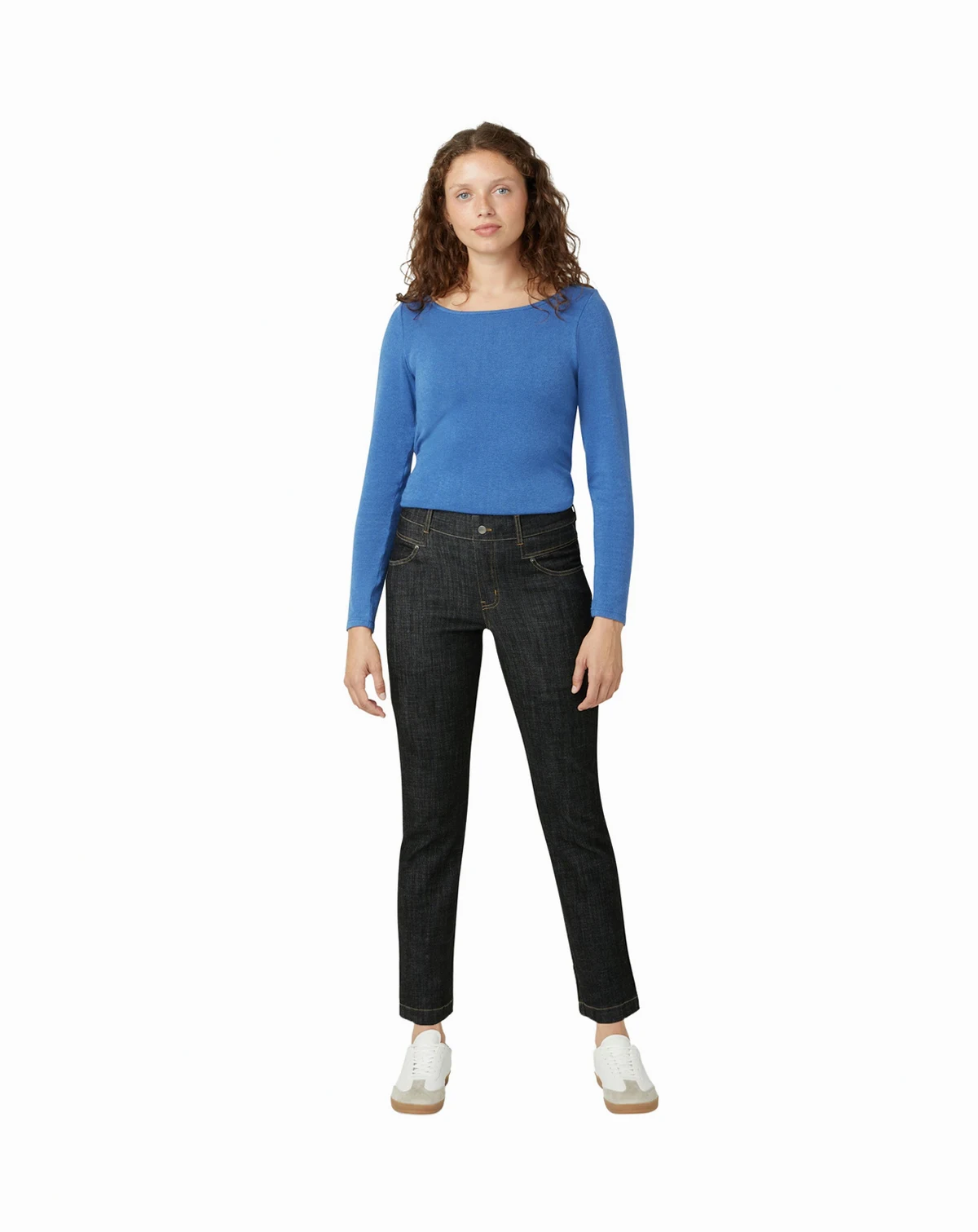 Women's Crosshatch Denim Straight Leg Pant