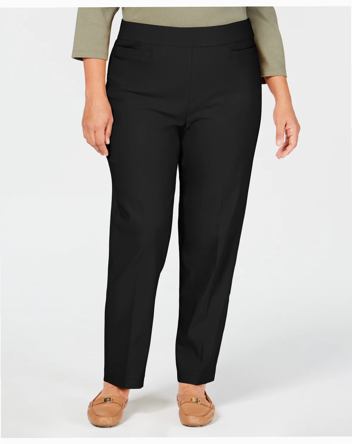 Plus Size Classic Allure Tummy Control Pull-On Short Length Pants