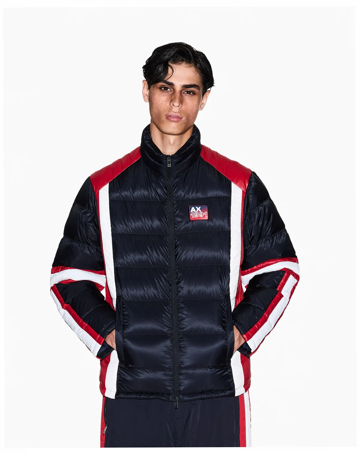 Men's Color Block Tape Down Jacket