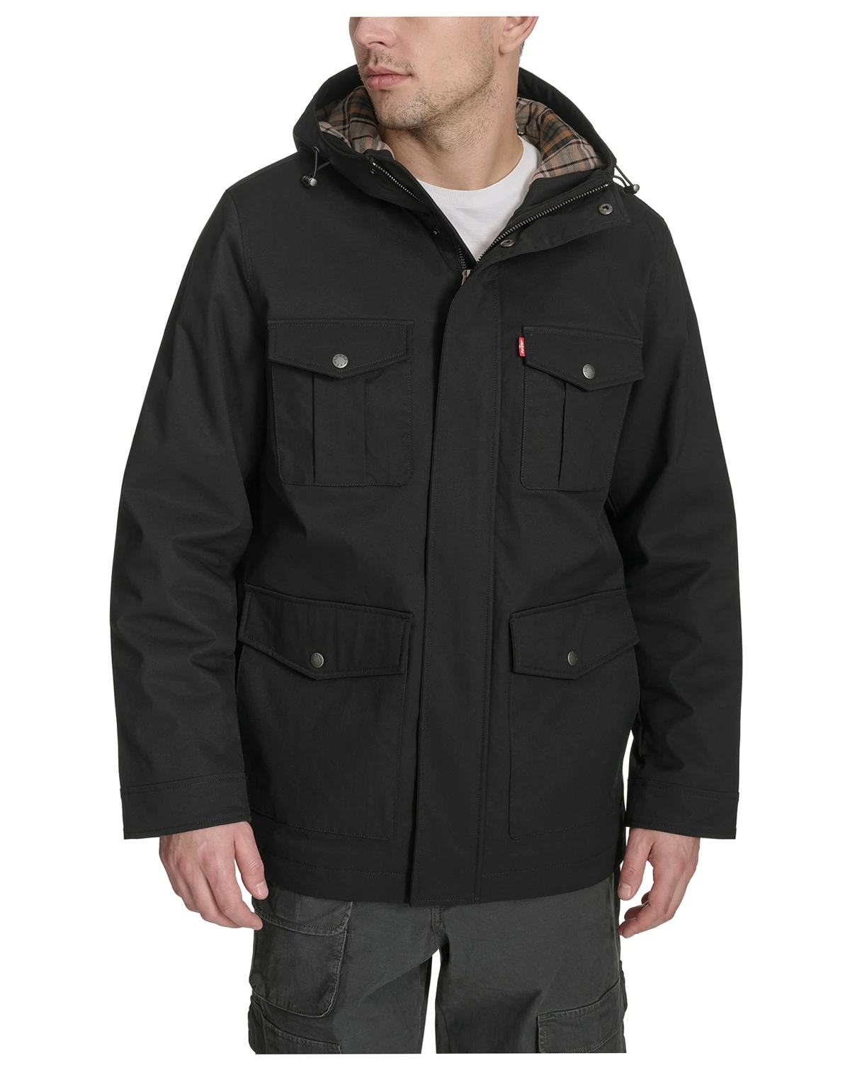 Men's Field Parka with Plaid Lining Jacket