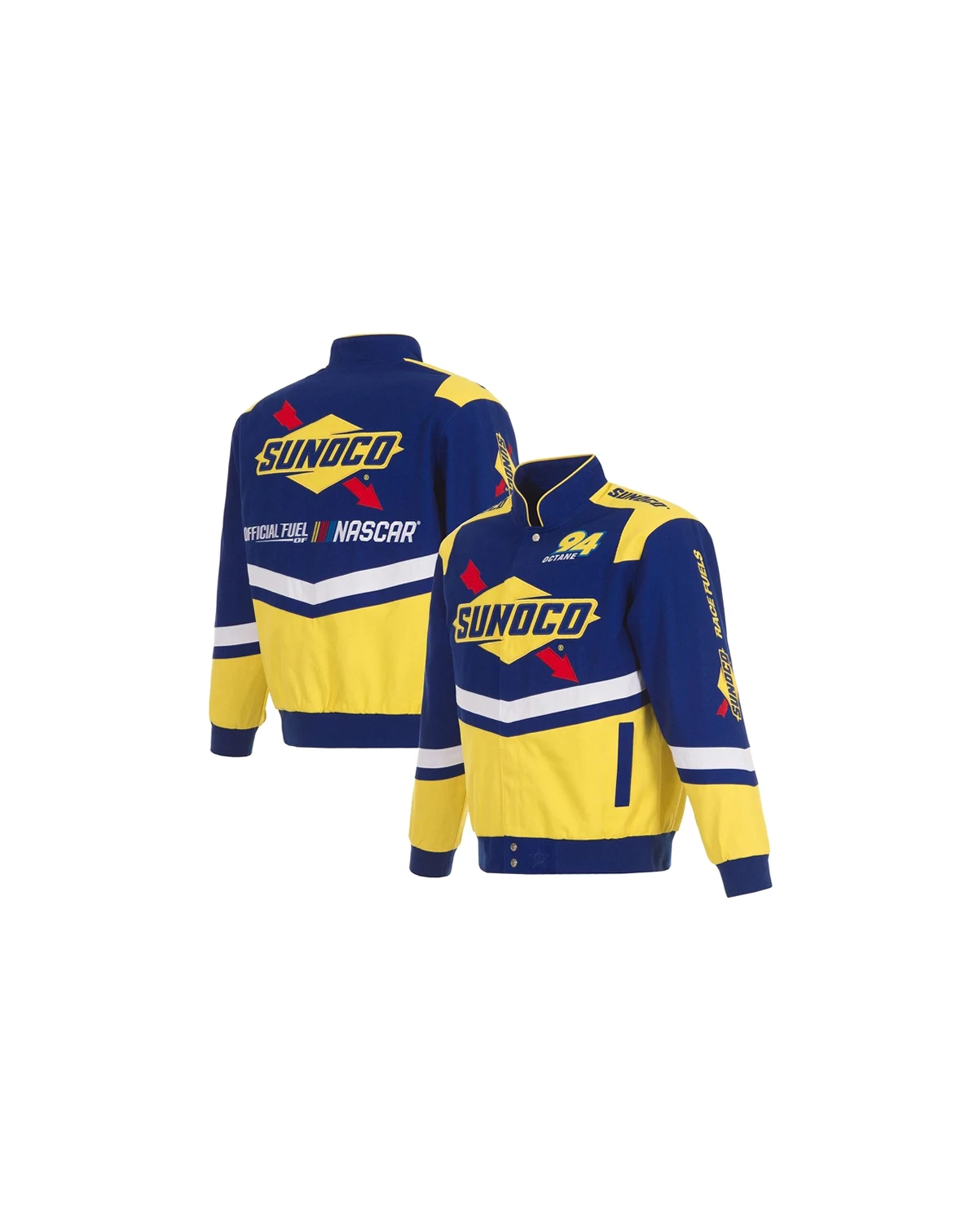 Men's Royal/Yellow NASCAR Sunoco Full-Snap Twill Uniform Jacket