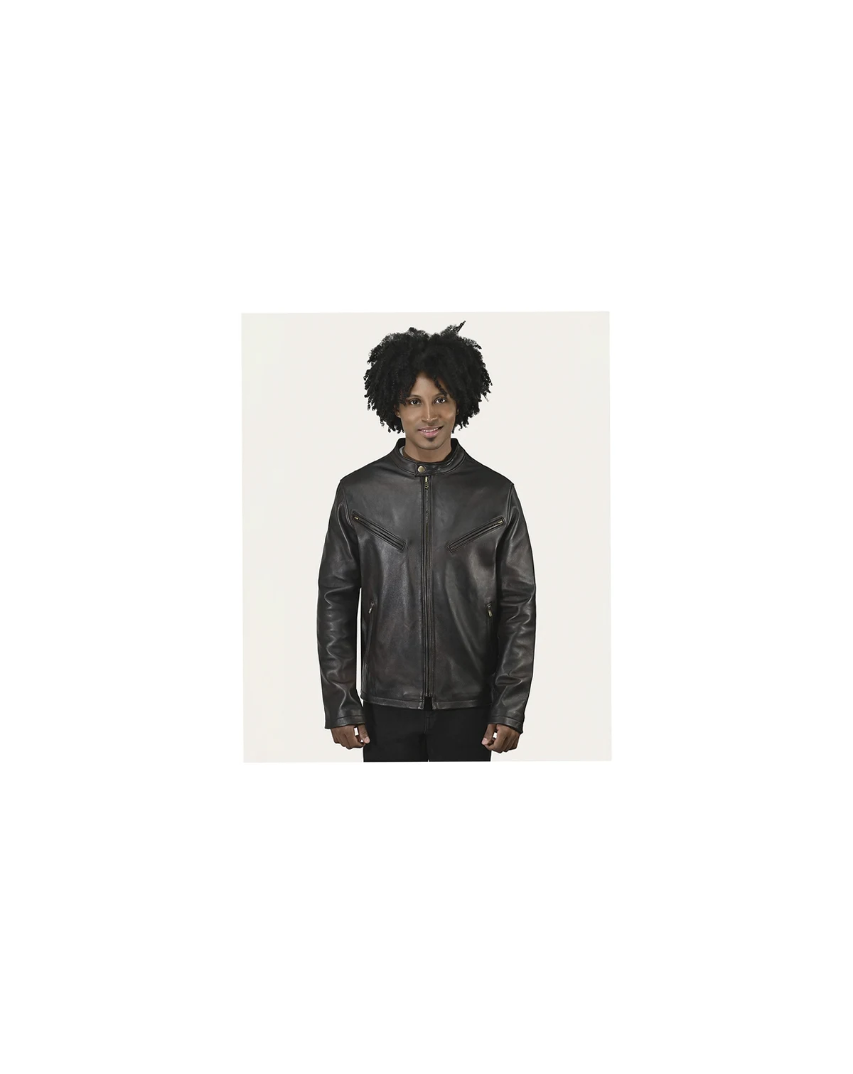 Men's Modern Café Racer Leather Jacket