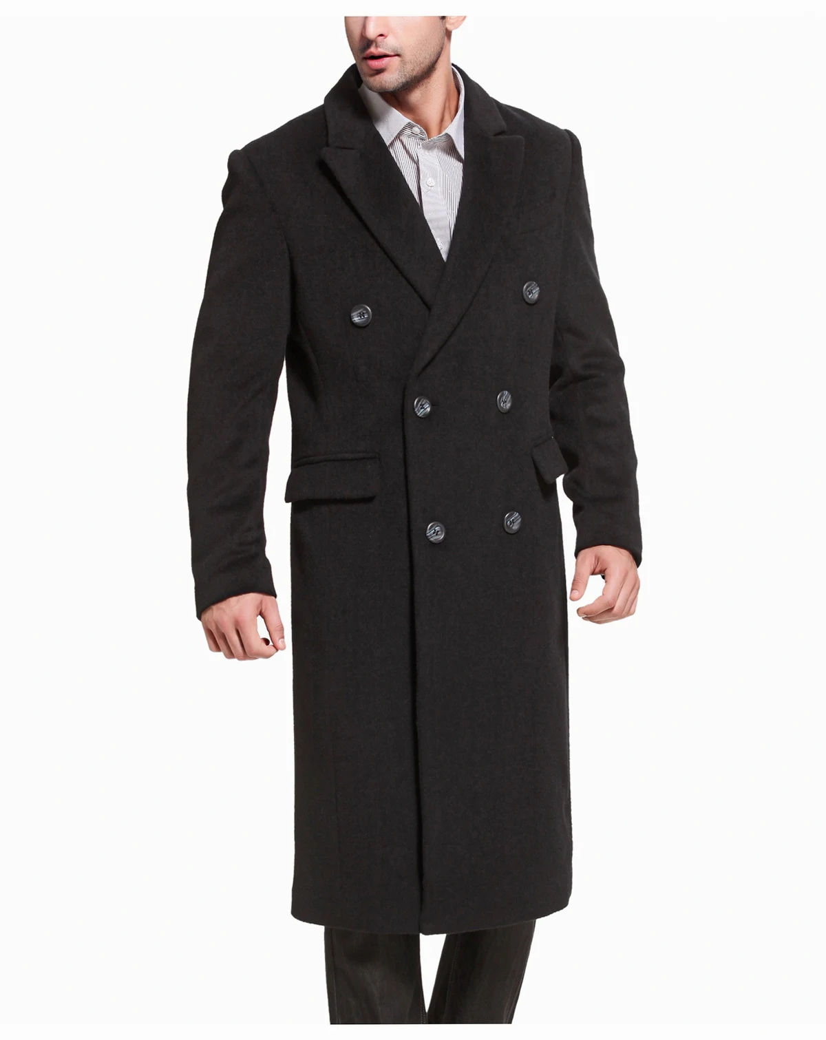 Men Josh Wool Blend Double Breasted Long Coat